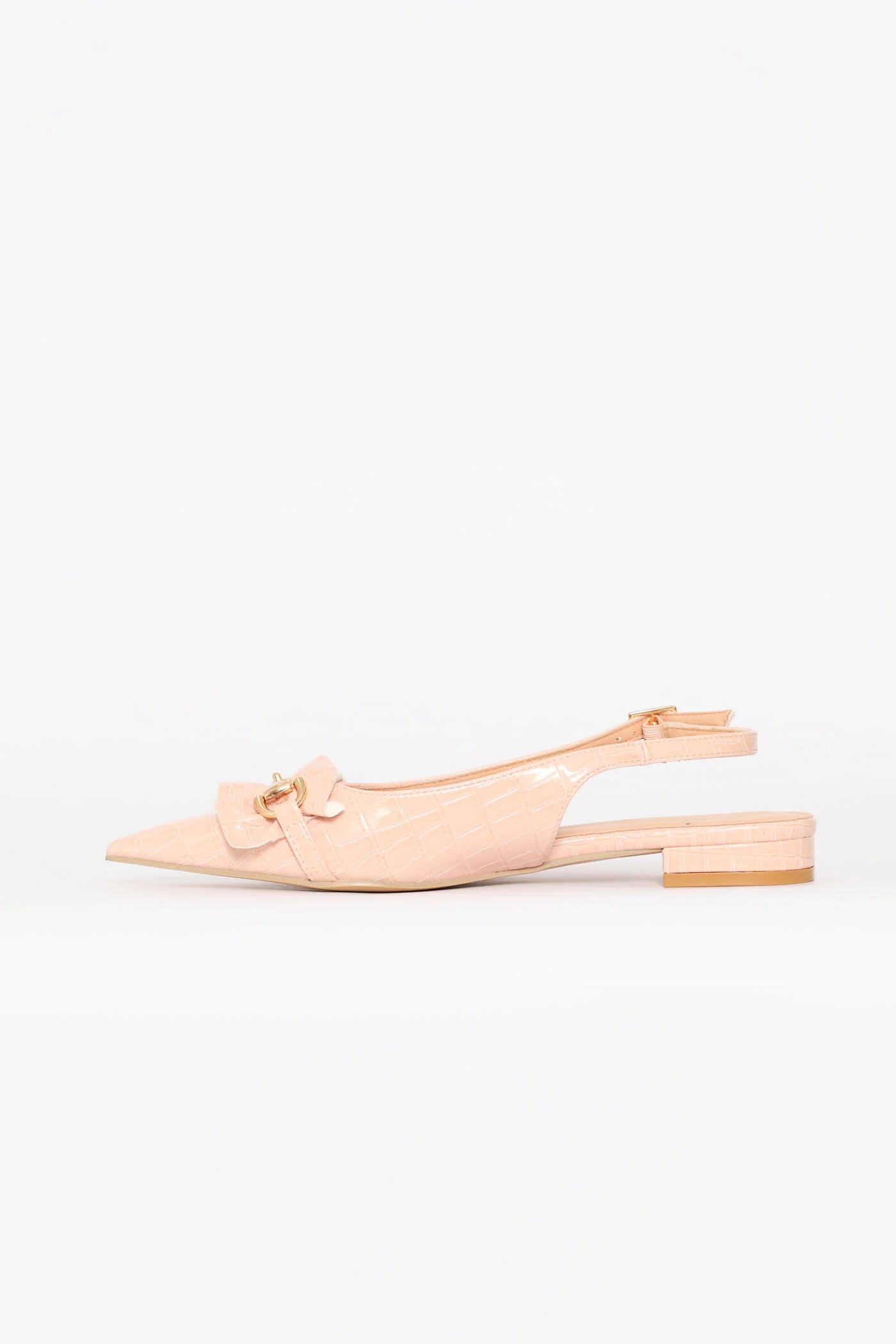 Frill & Metal Trim Slingback - Dusty Pink - Image 4
