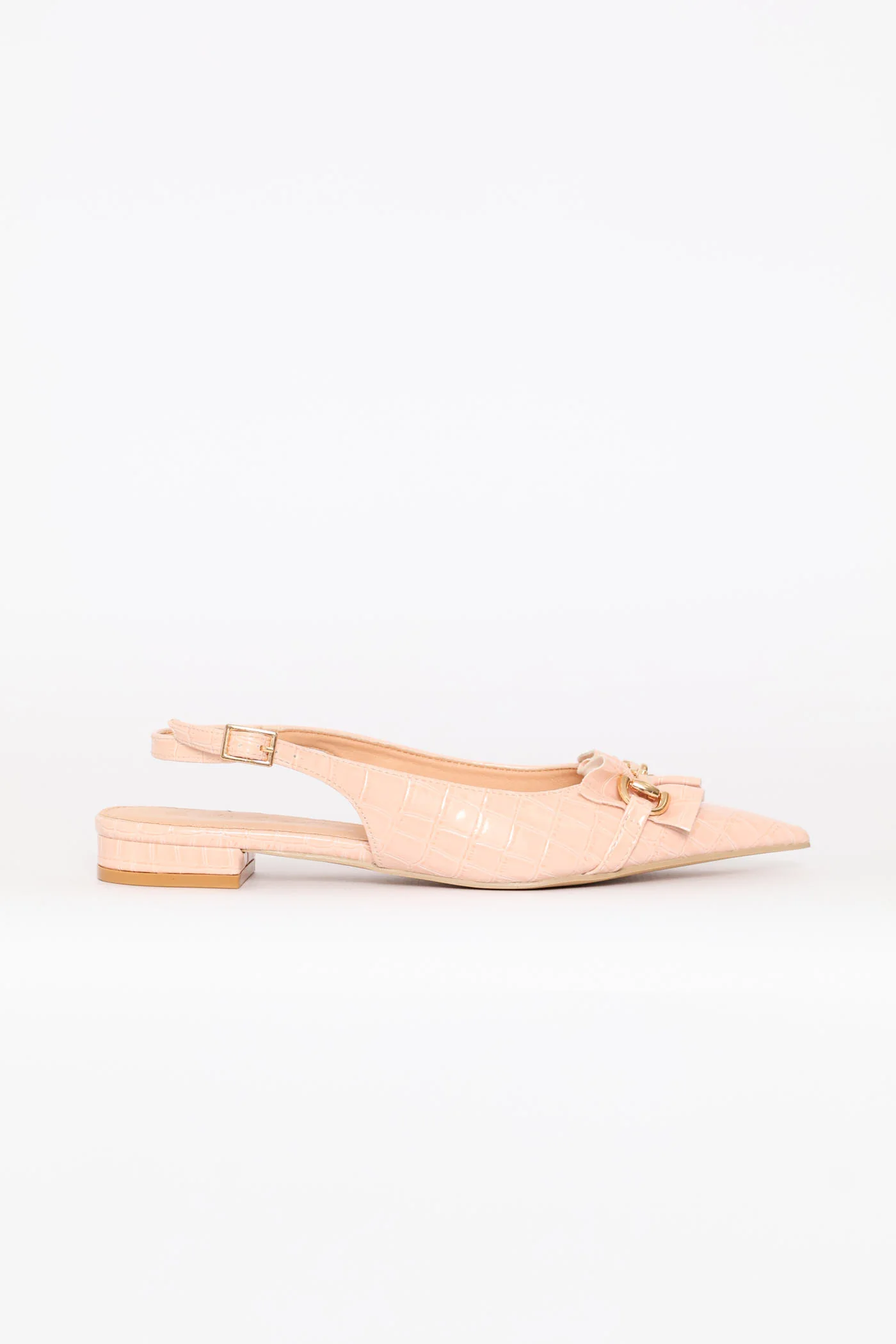 Frill & Metal Trim Slingback - Dusty Pink - Image 5