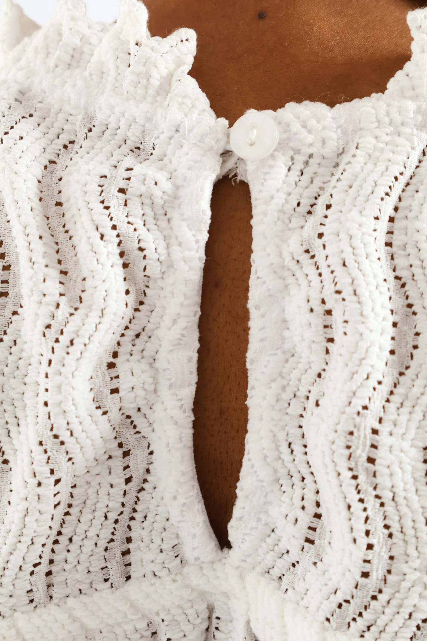 Frill Hi Neck Tank Top - White - Image 5