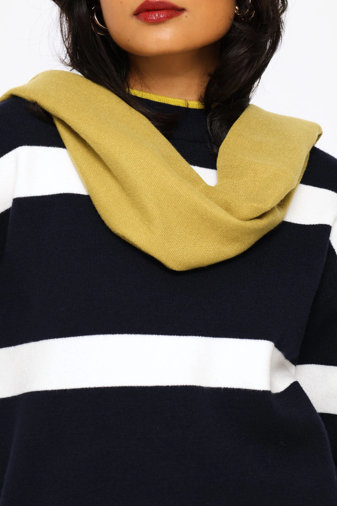Fringe Detail Woven Scarf - Chartreuse - Image 4