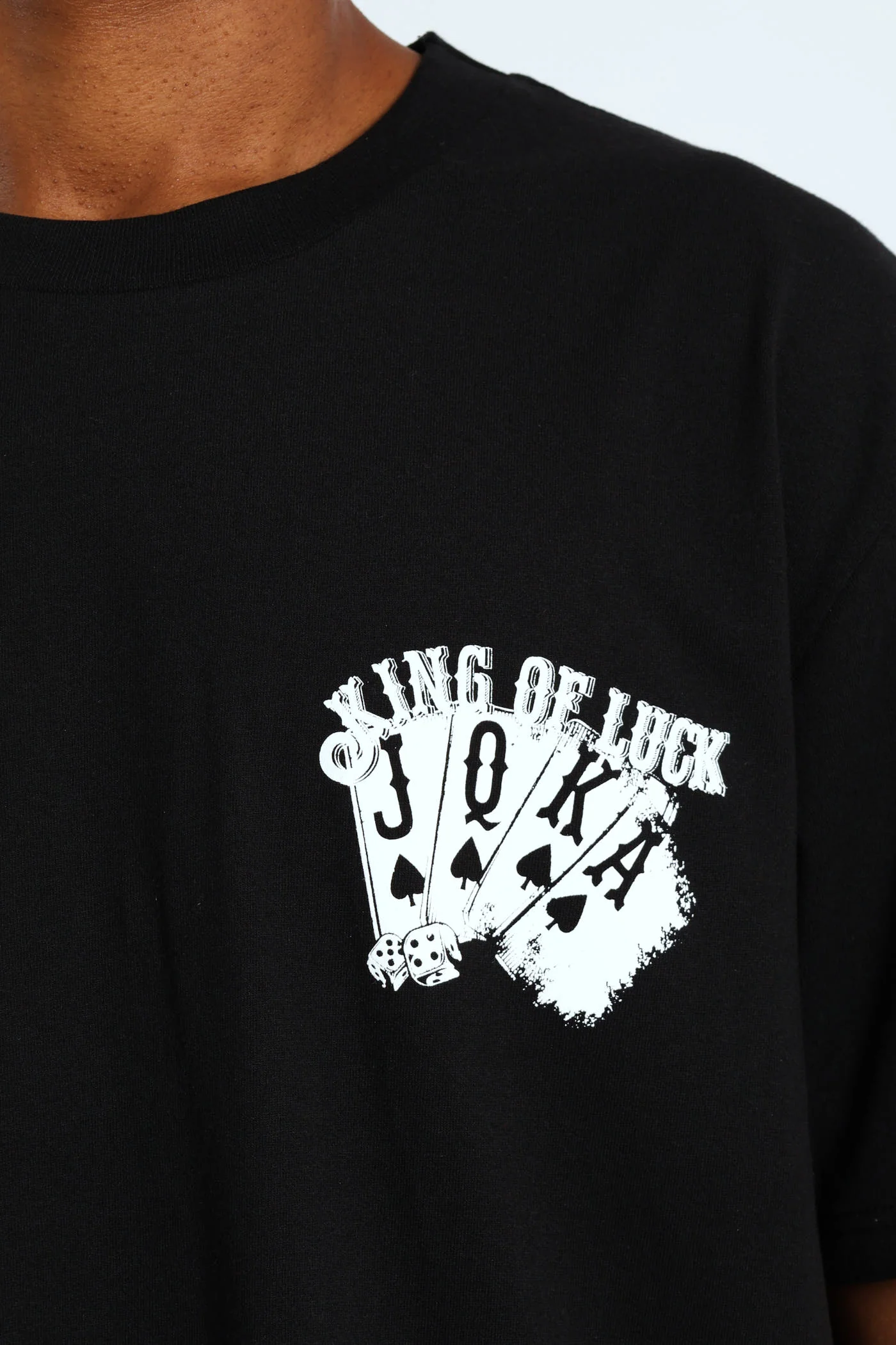 Front & Back Cards Print Tee - Black - Image 3