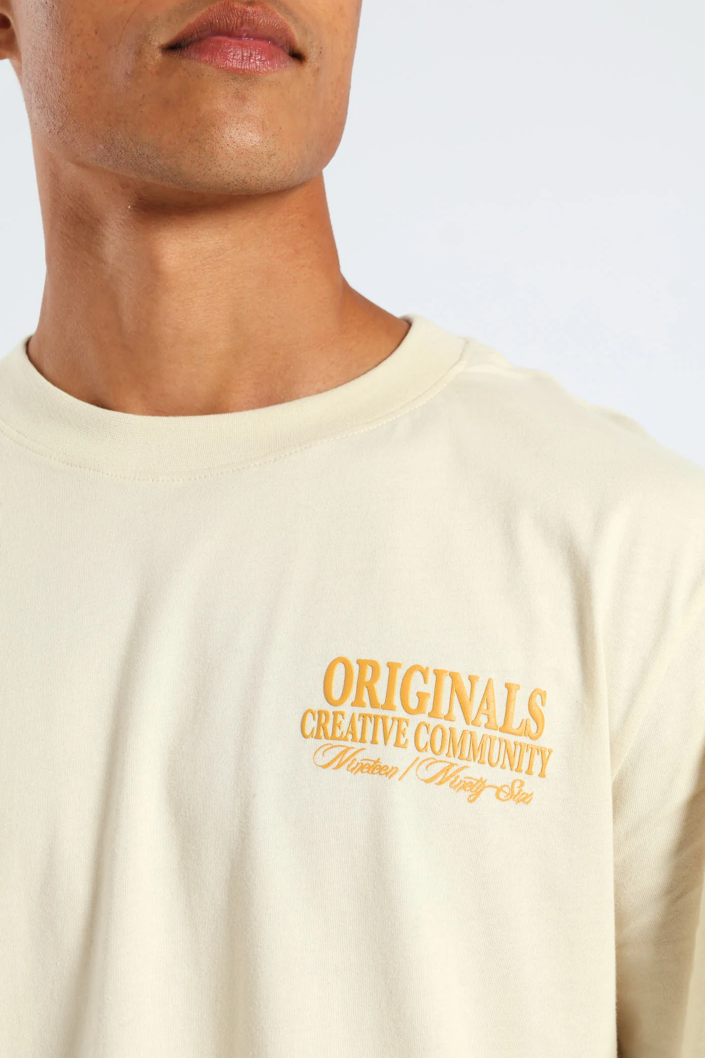 Front & Back Print Studio Tee - Light Stone - Image 3
