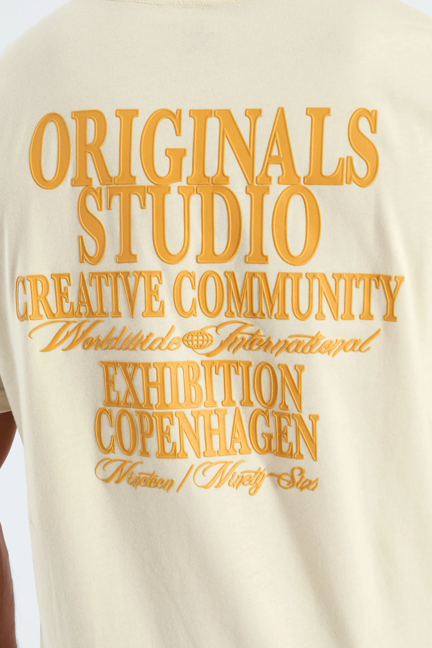 Front & Back Print Studio Tee - Light Stone - Image 5