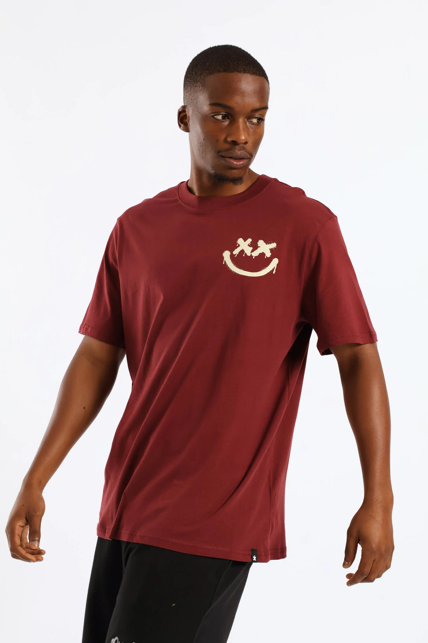 Front & Back Print T-Shirt - Burgundy - Image 3