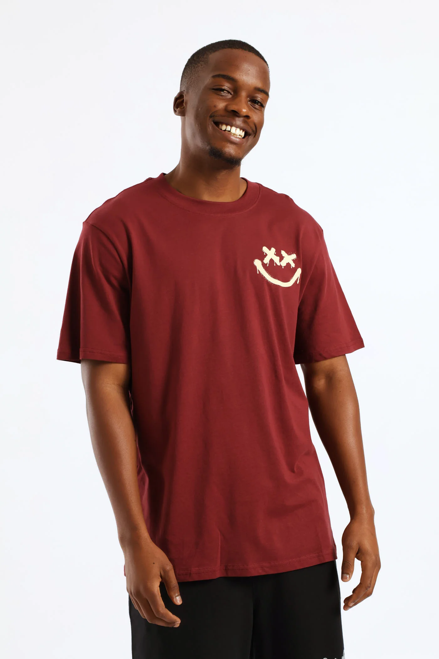 Front & Back Print T-Shirt - Burgundy - Image 4