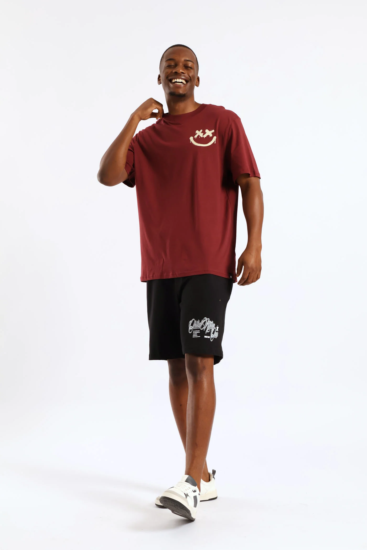 Front & Back Print T-Shirt - Burgundy - Image 5