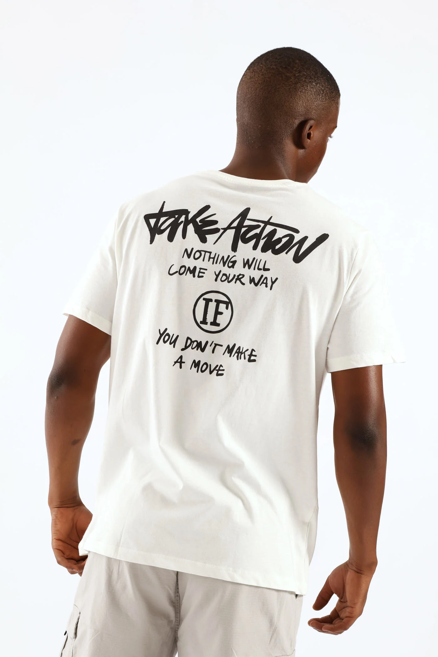 Front & Back Printed Tee - Off White - Image 2