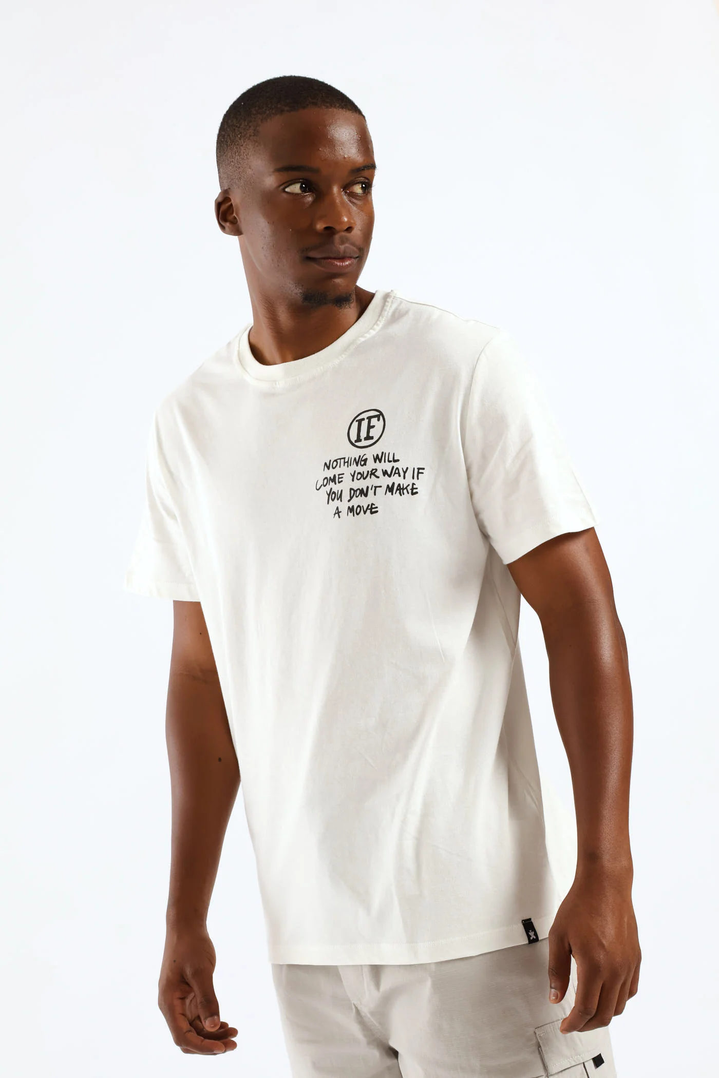 Front & Back Printed Tee - Off White - Image 3