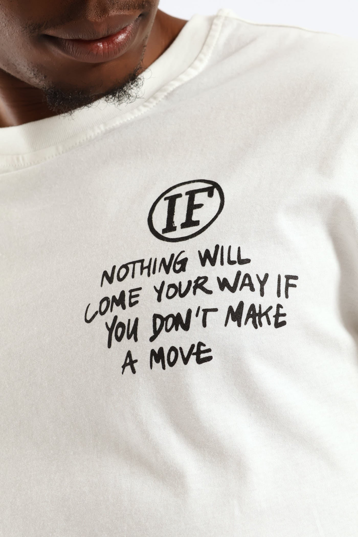 Front & Back Printed Tee - Off White - Image 4