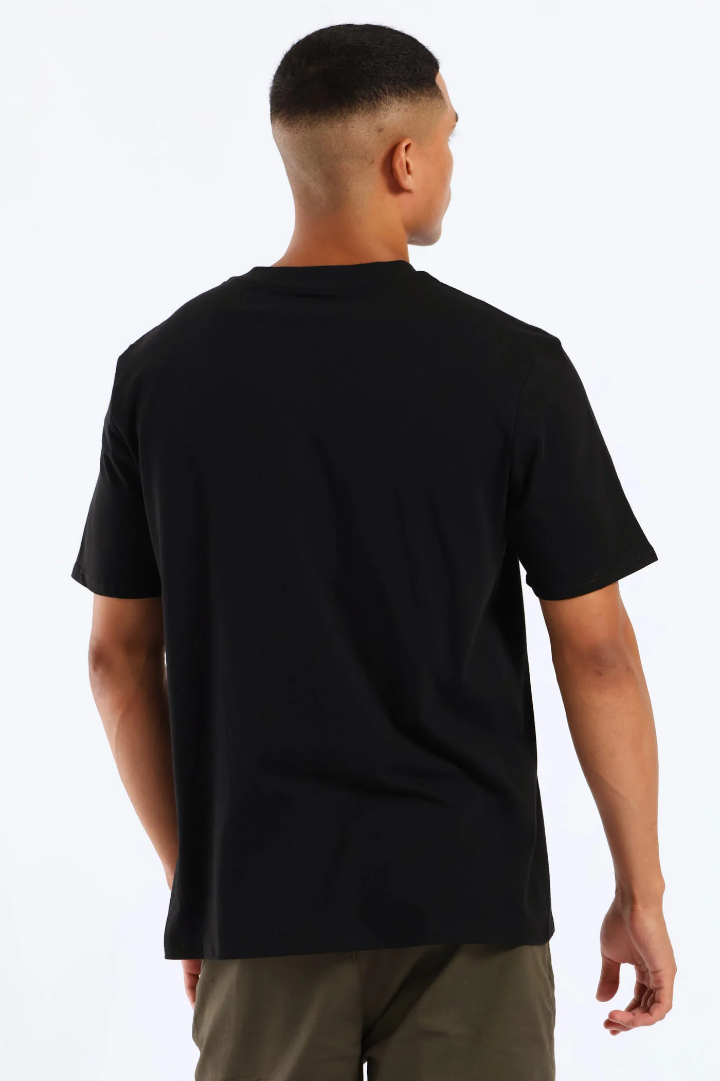 Front Chest Print Tee - Black - Image 4