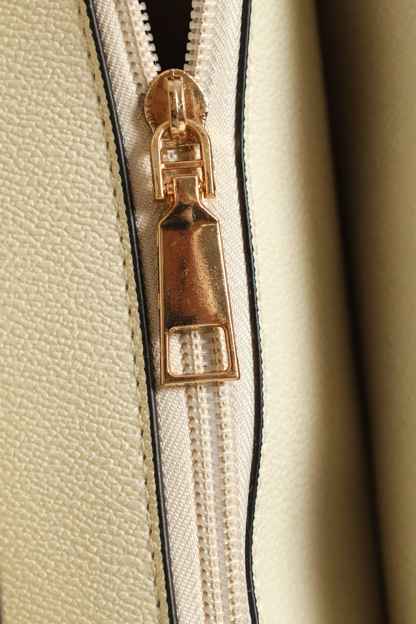 Front Pocket Gold Trim Shopper - Taupe - Image 5