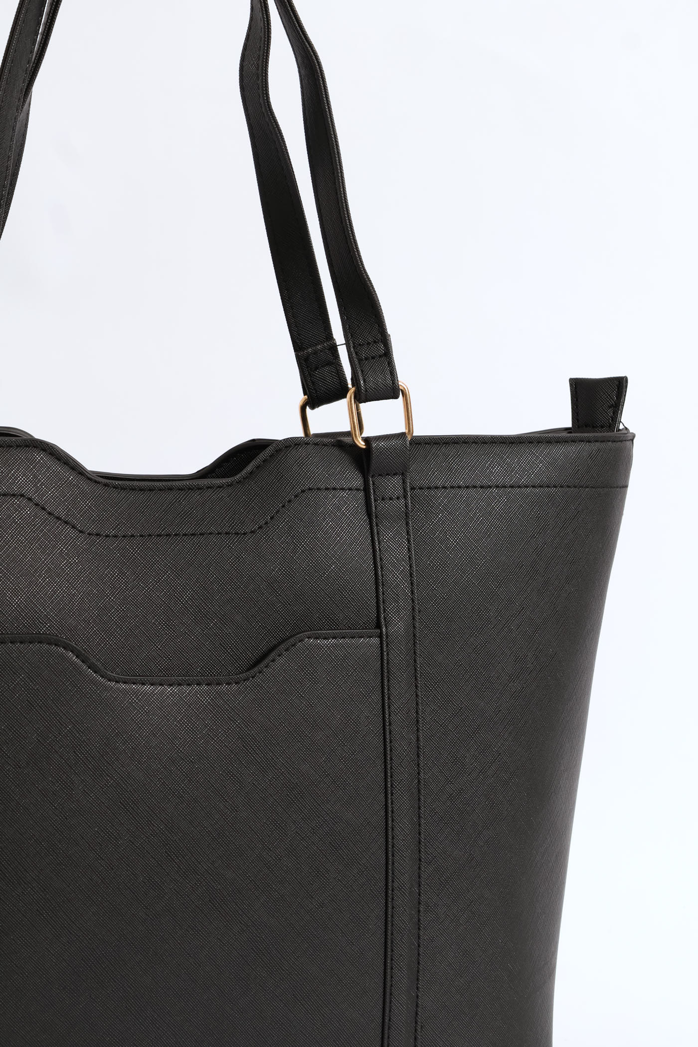 Front Pocket Shopper Bag - Black - Image 2