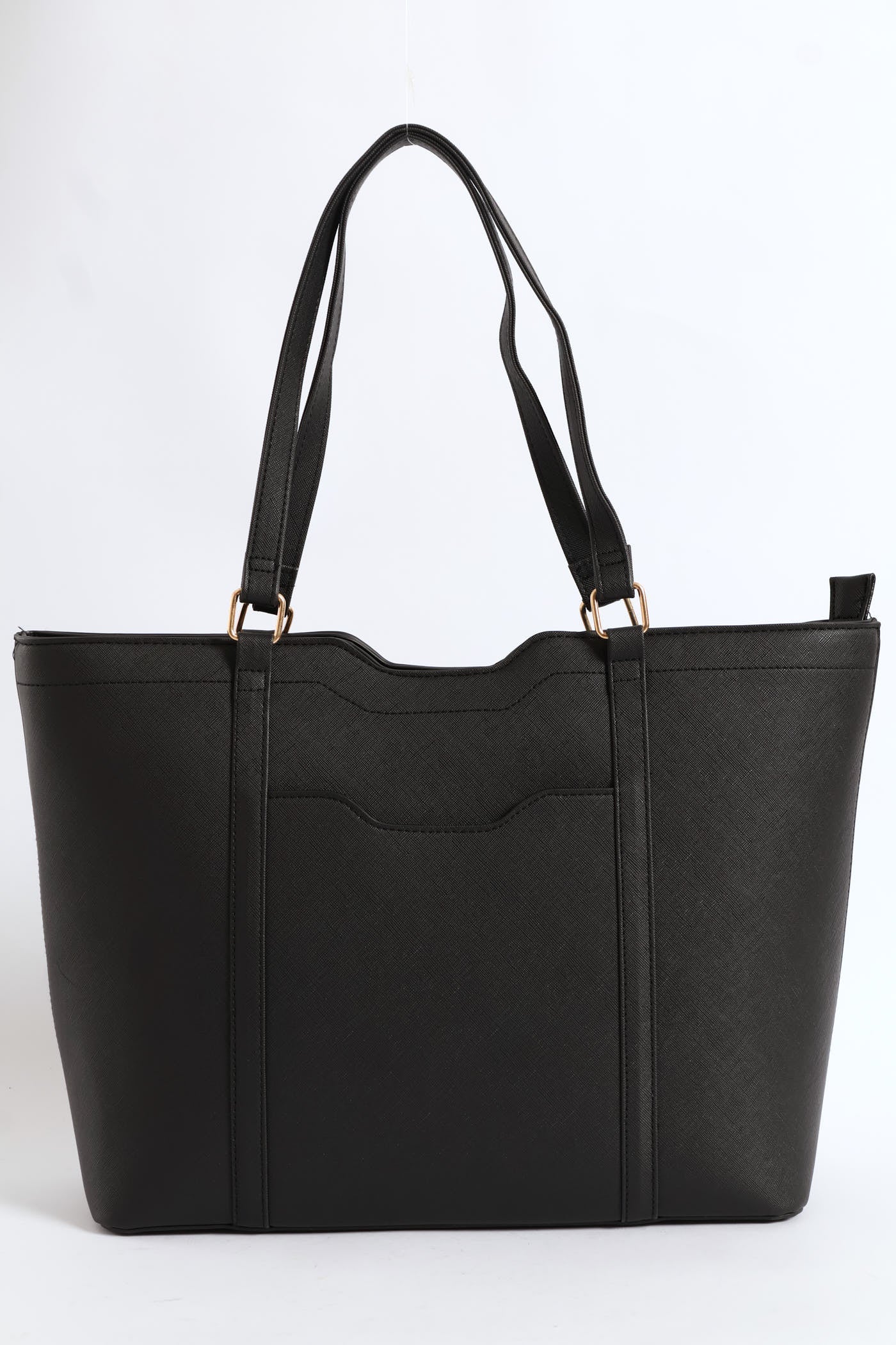 Front Pocket Shopper Bag - Black - Image 4