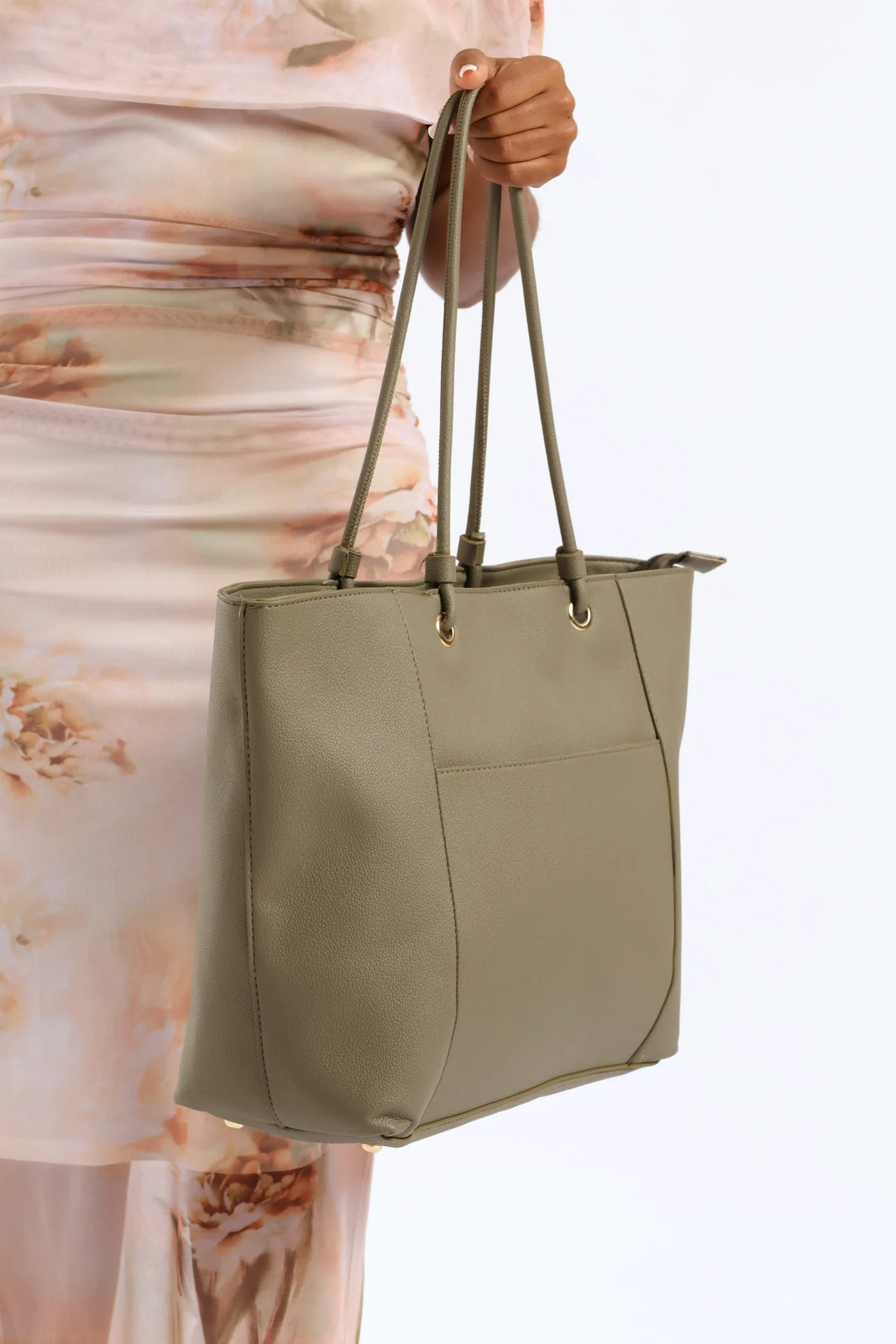 Front Pocket Shopper Bag - Sage - Image 3