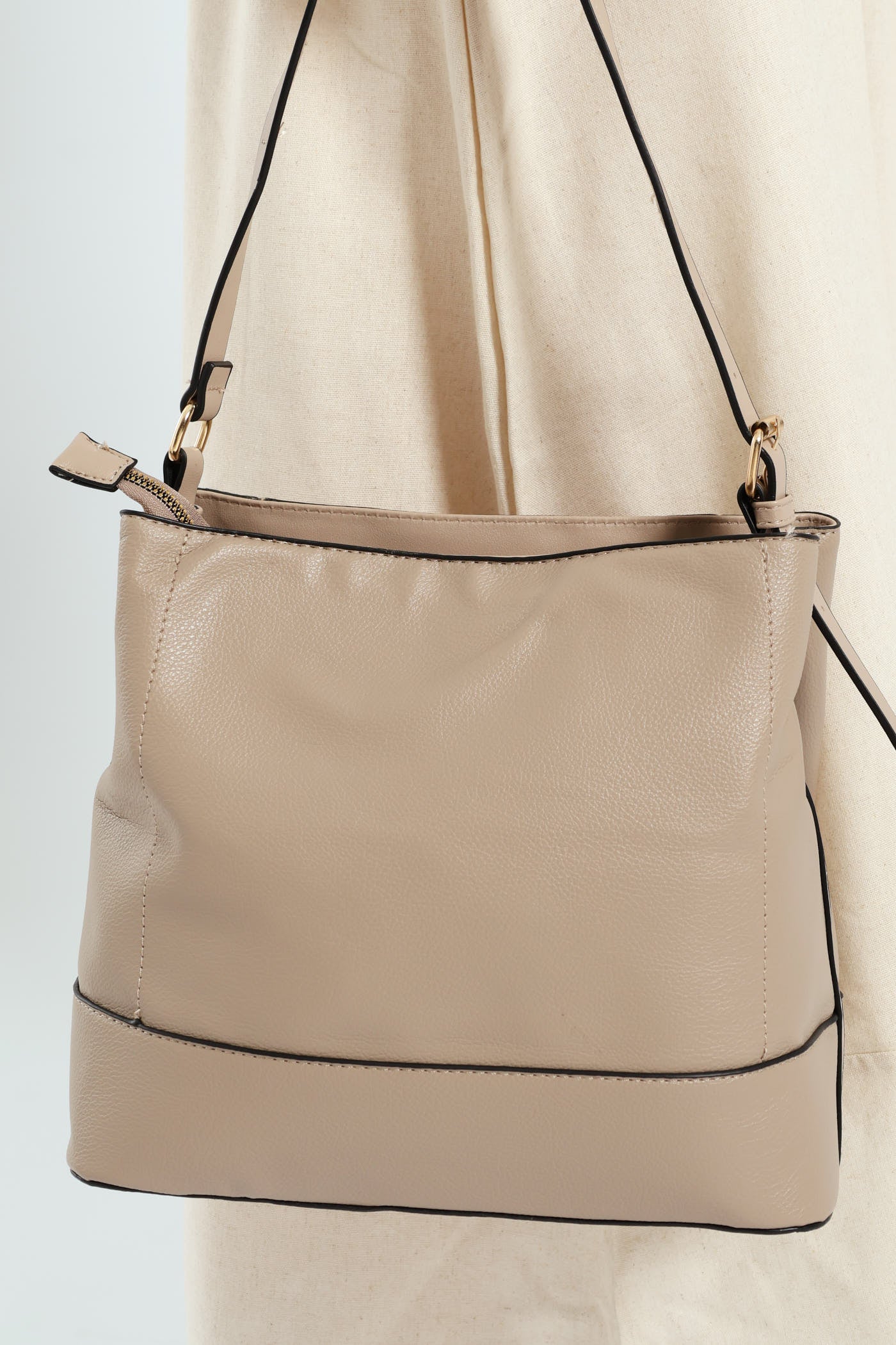 Front Zip Bucket Bag - Grey - Image 3