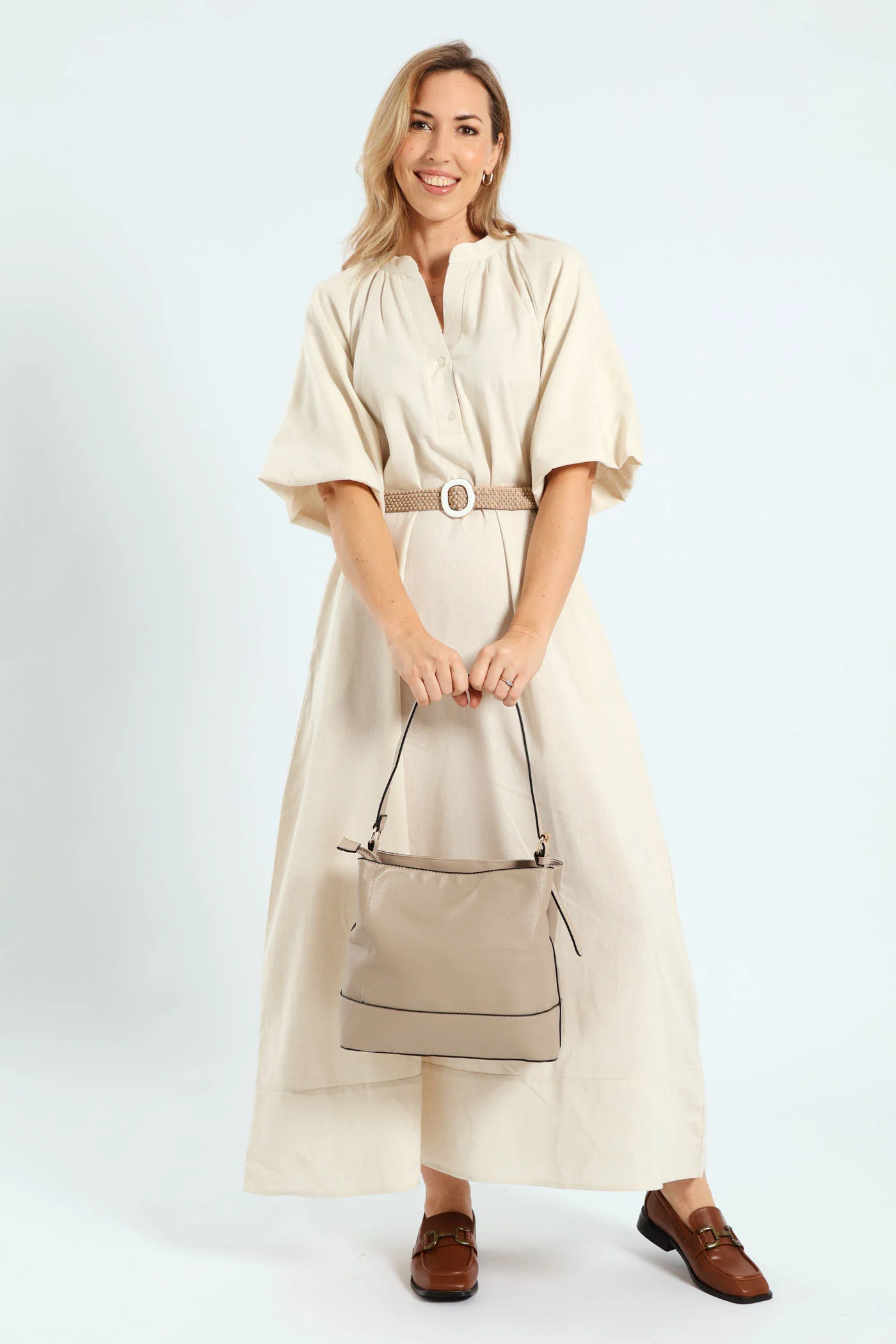 Front Zip Bucket Bag - Grey - Image 5
