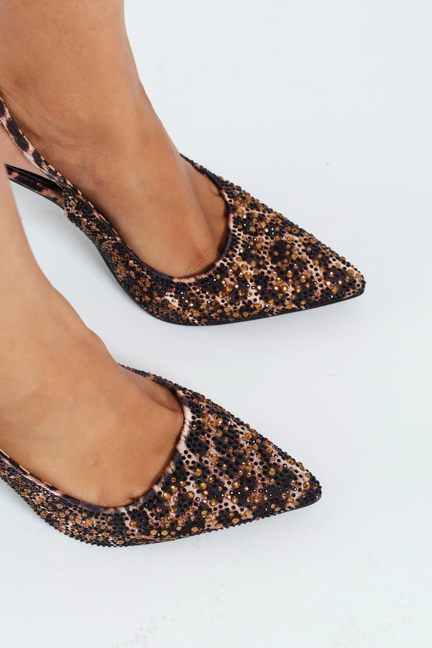 Full Embellished Leopard Print Stiletto - Image 2
