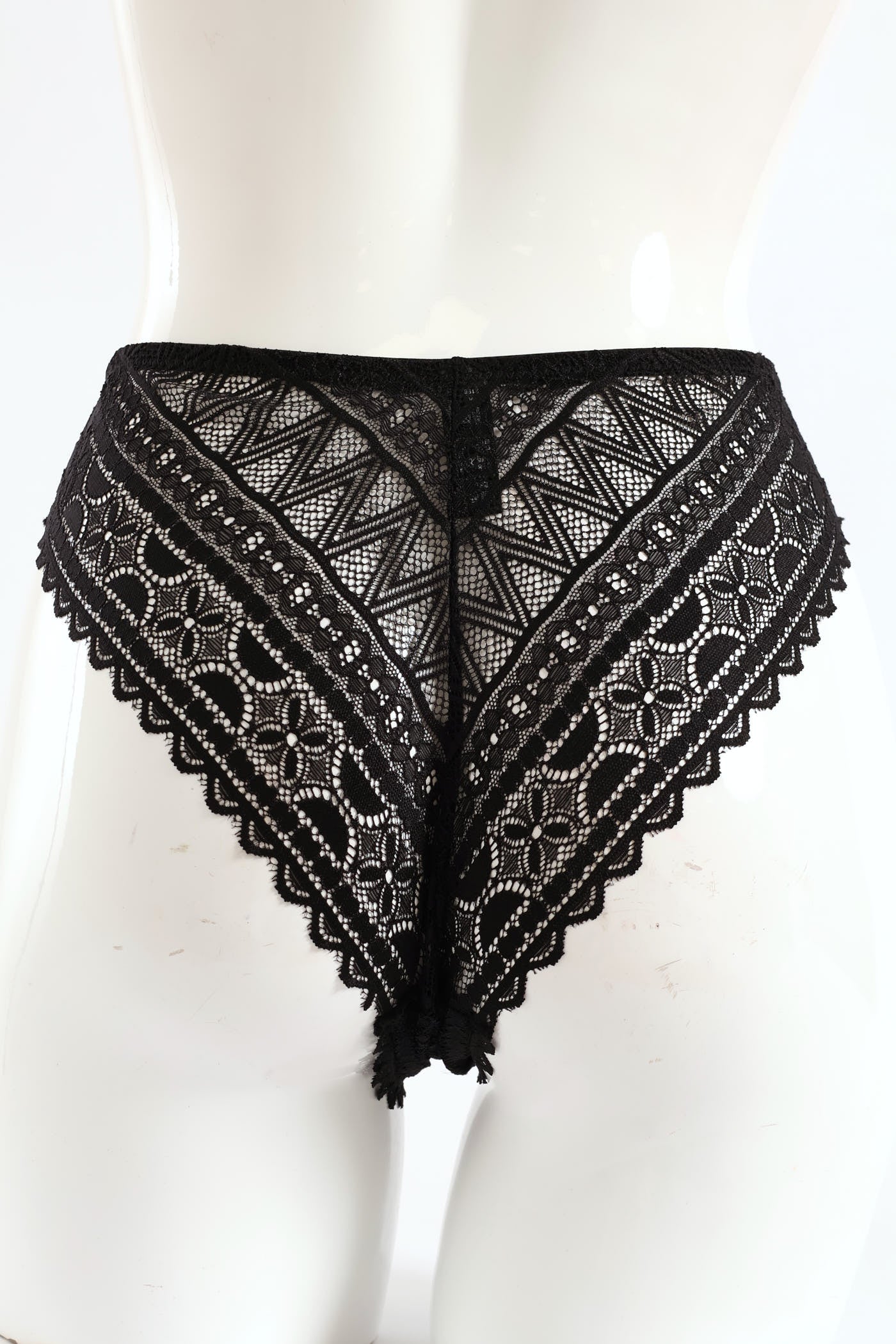 Full Lace Brazilian Panties - Black - Image 2