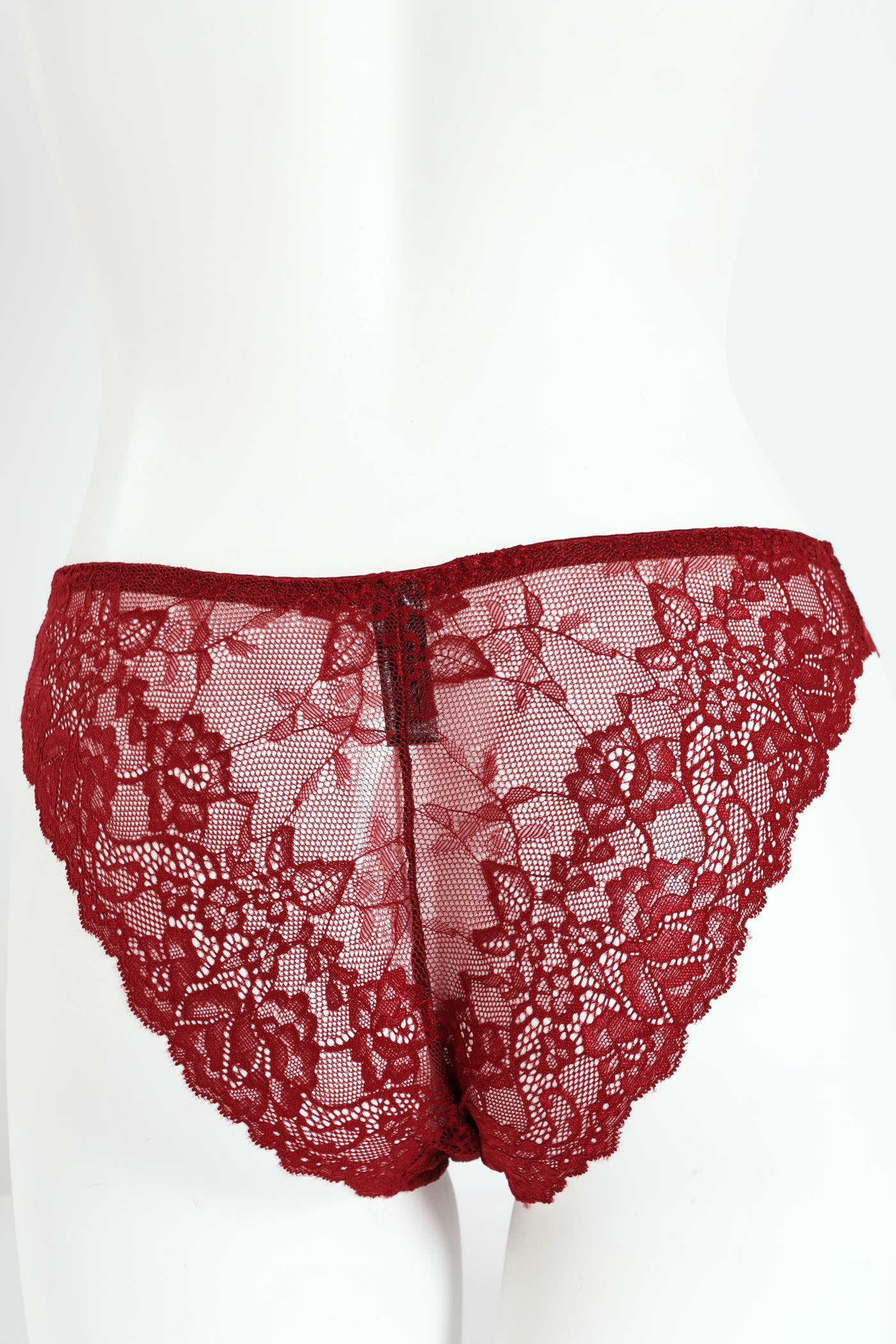 Full Lace Brazilian Panty - Burgundy - Image 2