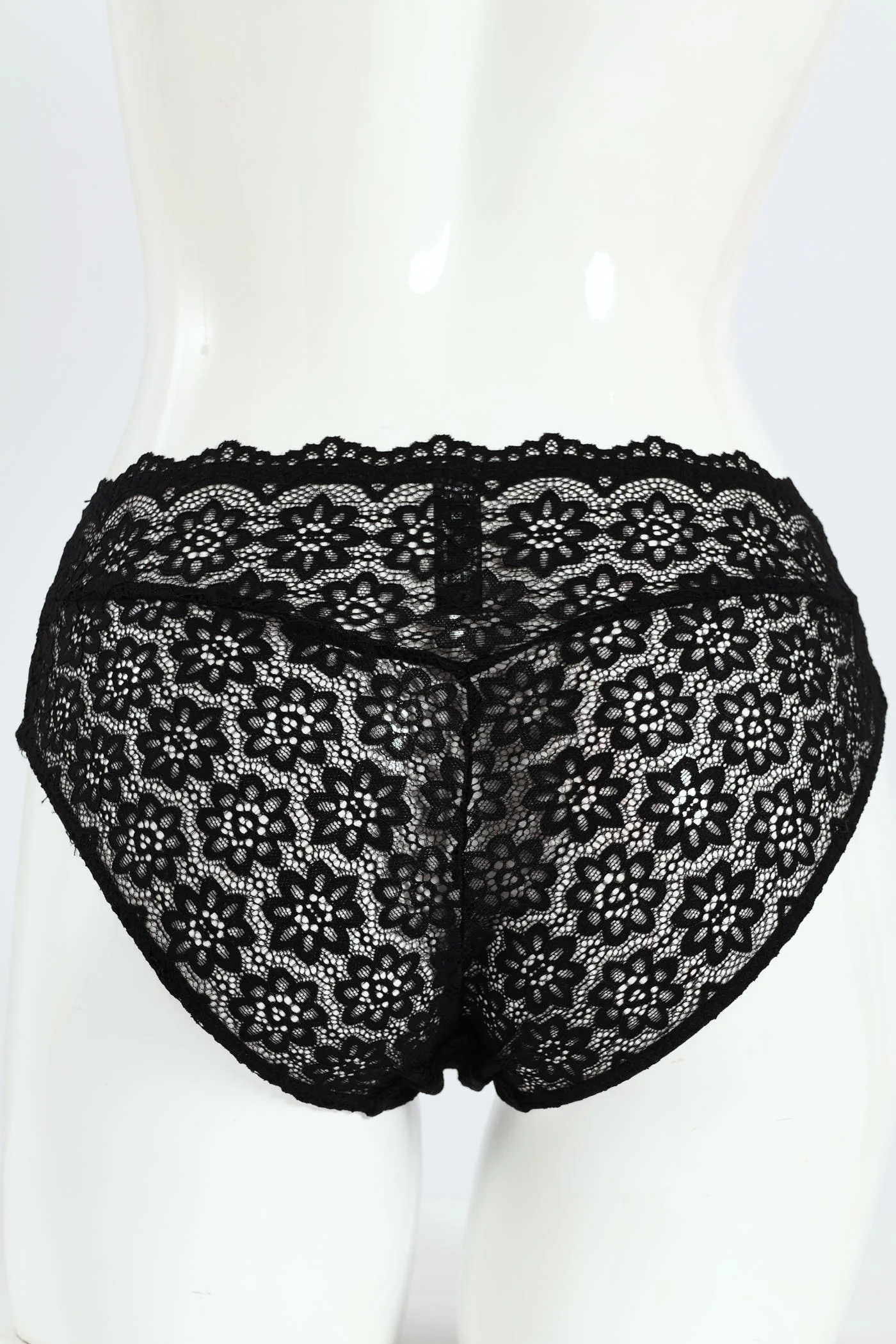 Full Lace Midi Panties - Black - Image 2