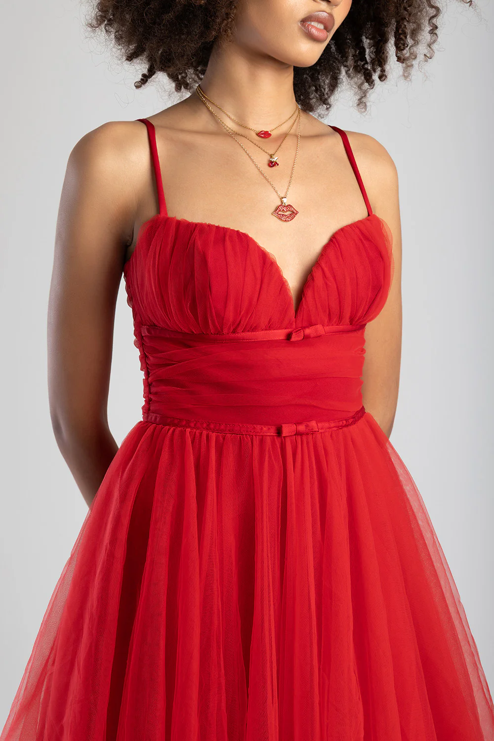 Full Of Love Tulle Dress - Red - Image 3