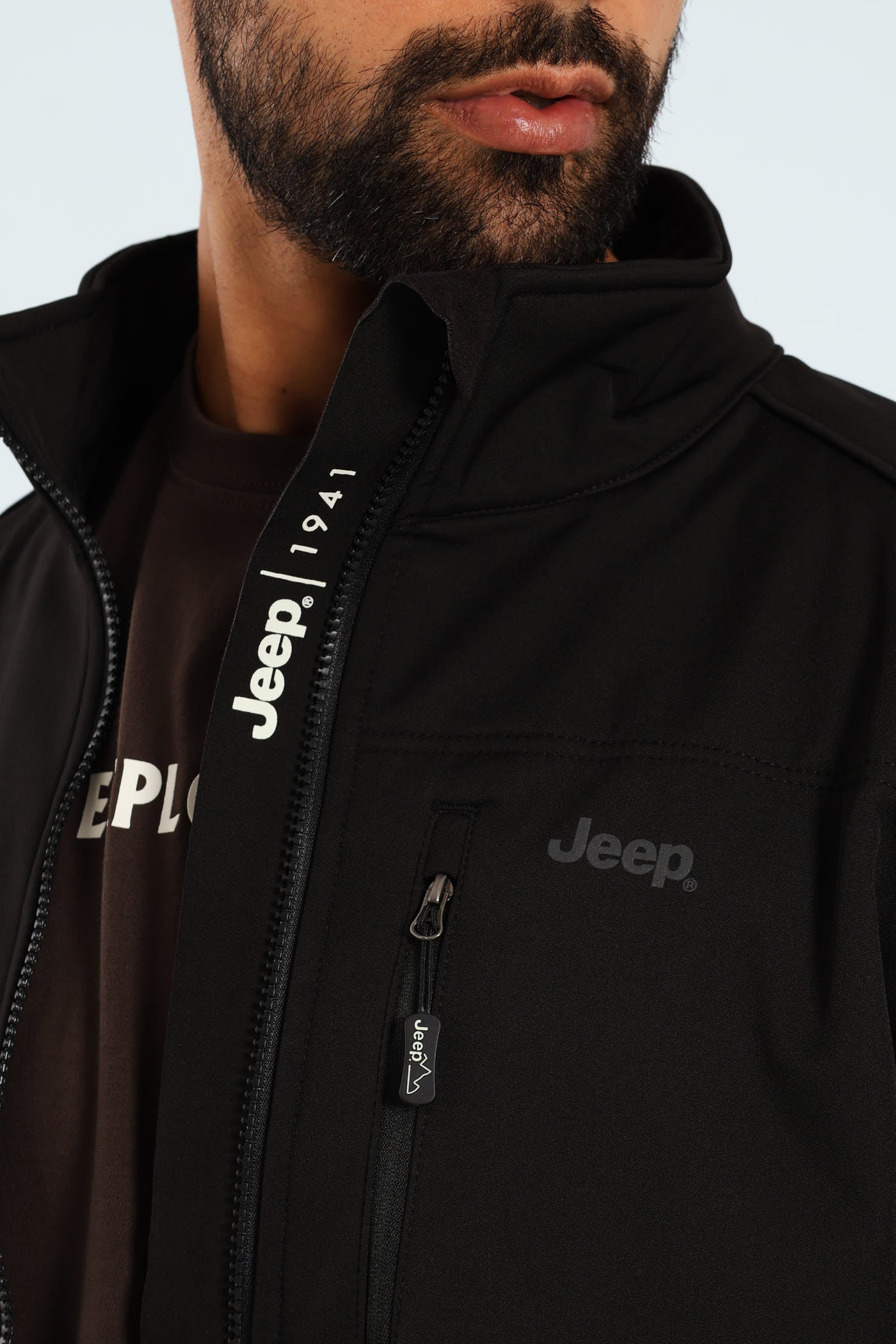 Funnel Neck Softshell Jacket - Black - Image 5