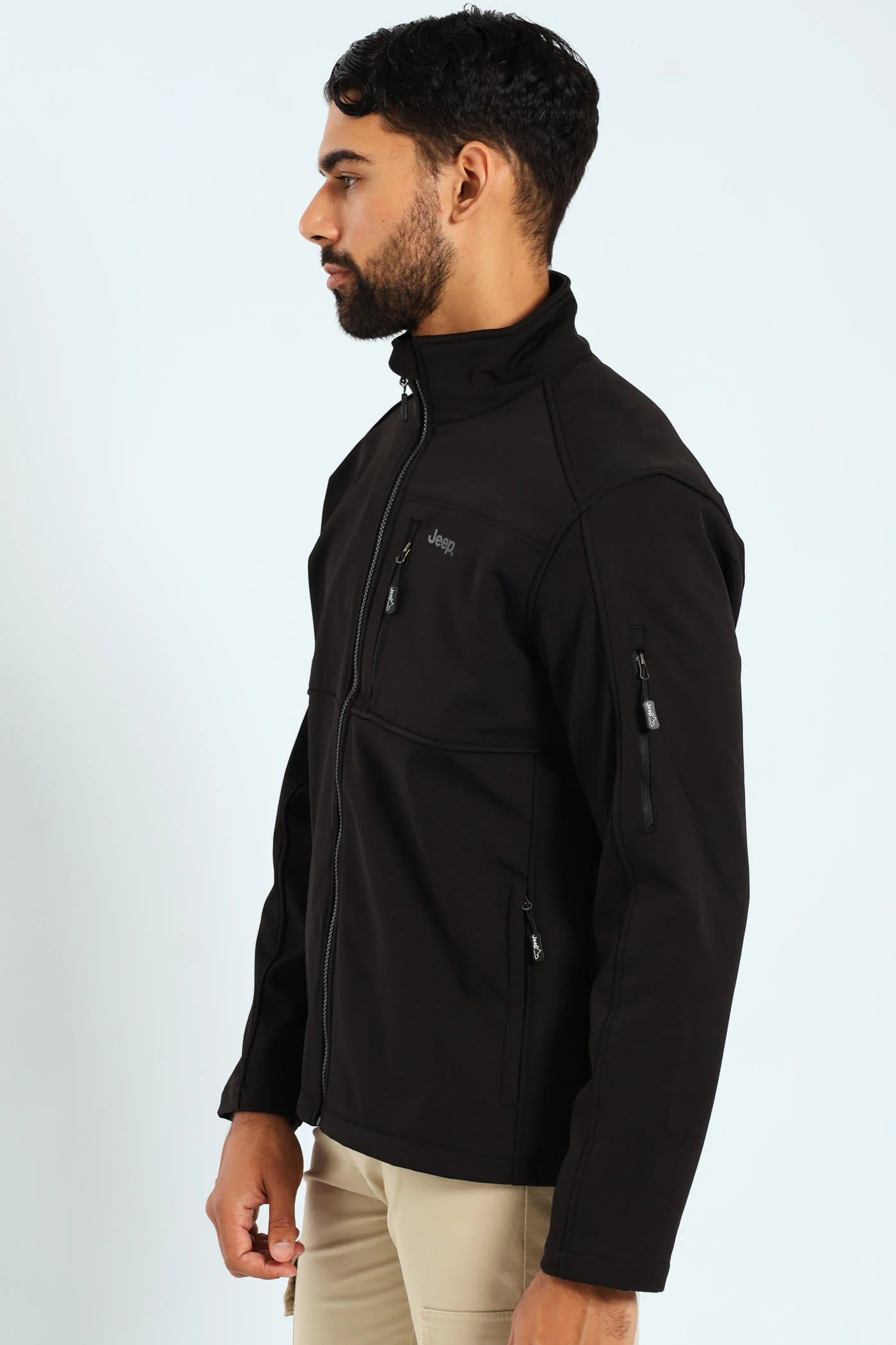 Funnel Neck Softshell Jacket - Black - Image 8
