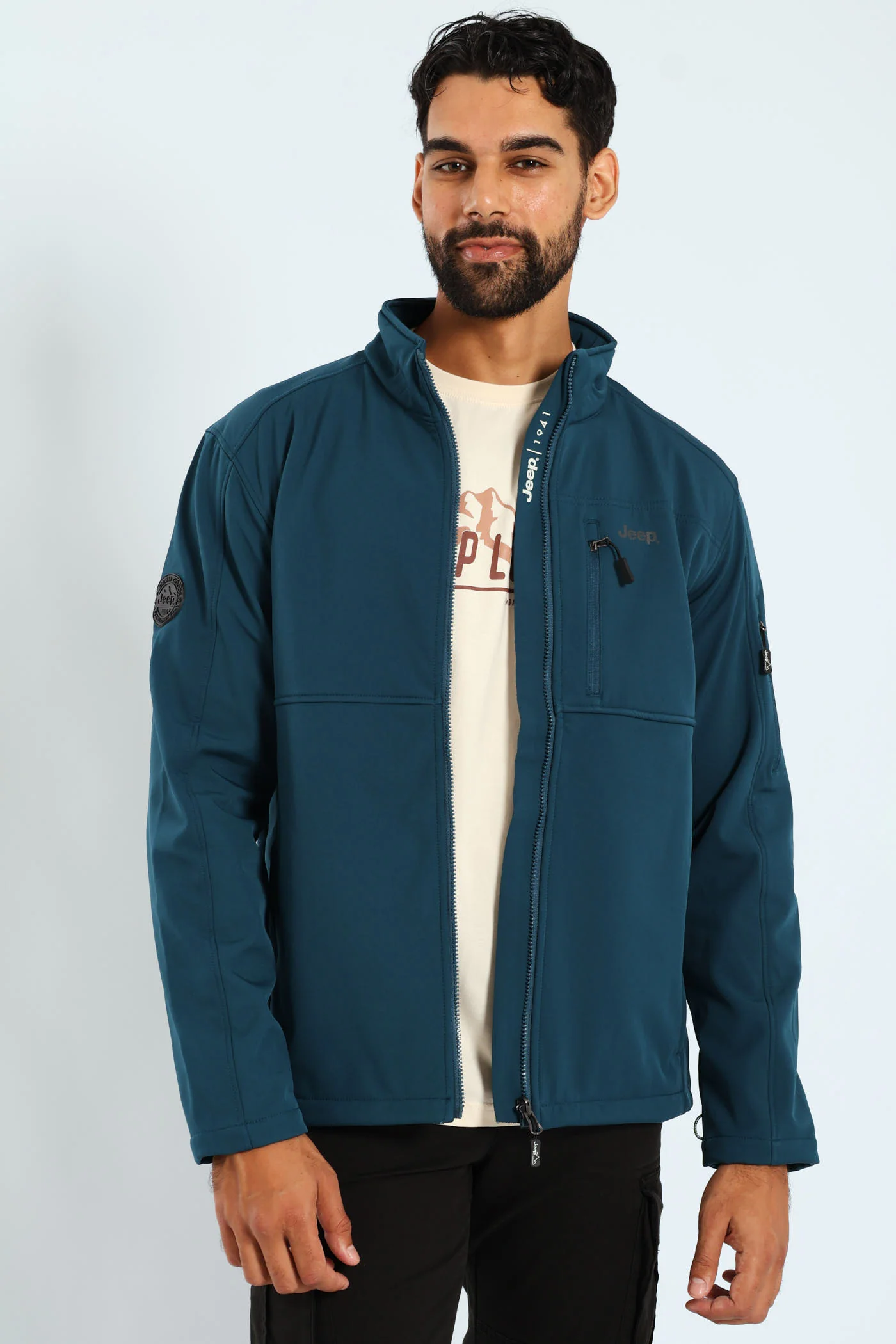 Funnel Neck Softshell Jacket - Navy - Image 4