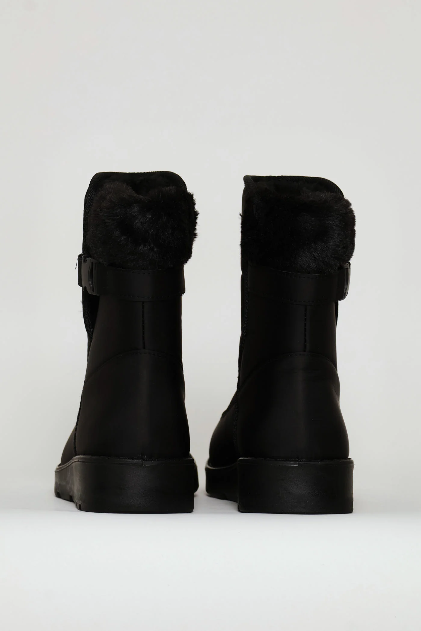 Faux Fur Snow Boot - Black - Image 4