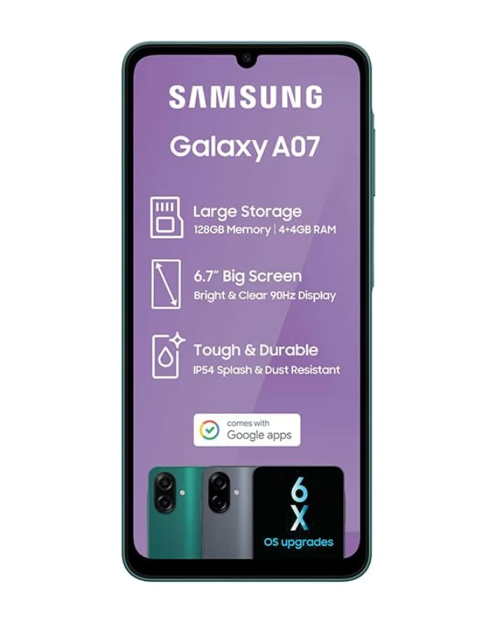 Galaxy A07 4GB + 128GB Dual Sim Cellphone - Green- Box Deal - Image 4