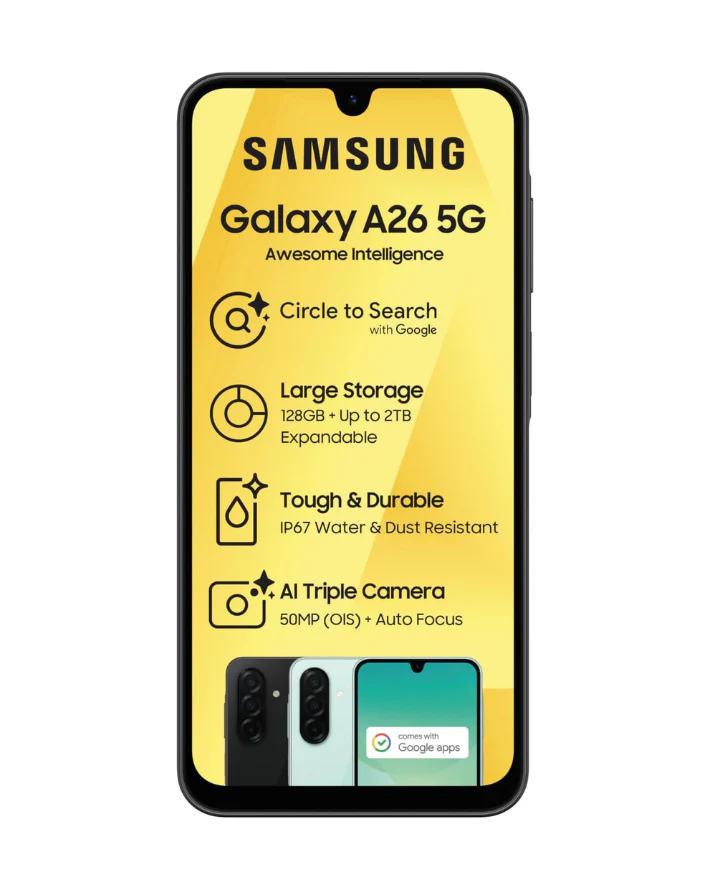 Galaxy A26 128GB Dual Sim Cellphone - Black - Image 3