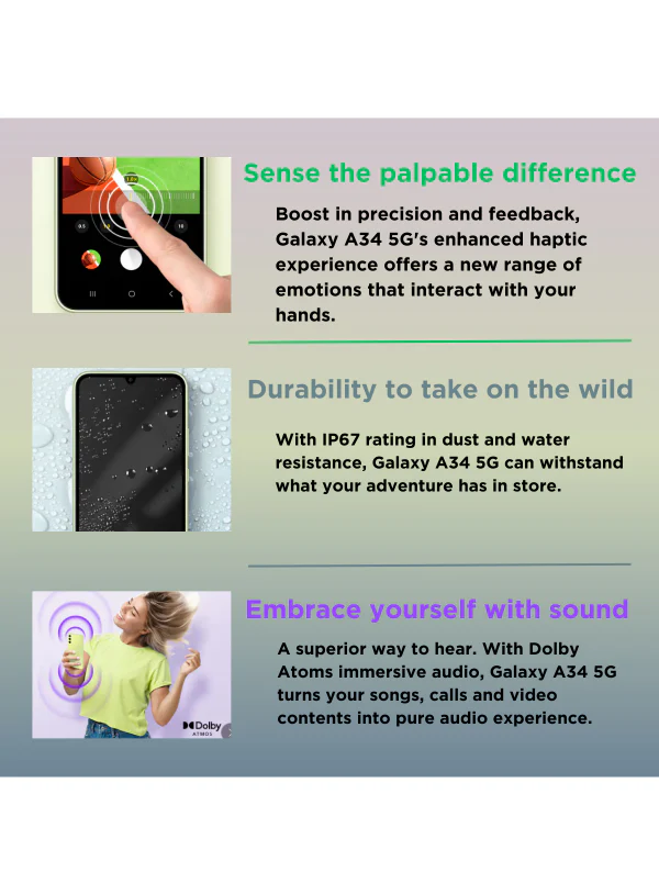 Galaxy A34 128GB Dual Sim 5G Green Cellphone - Demo - Image 3