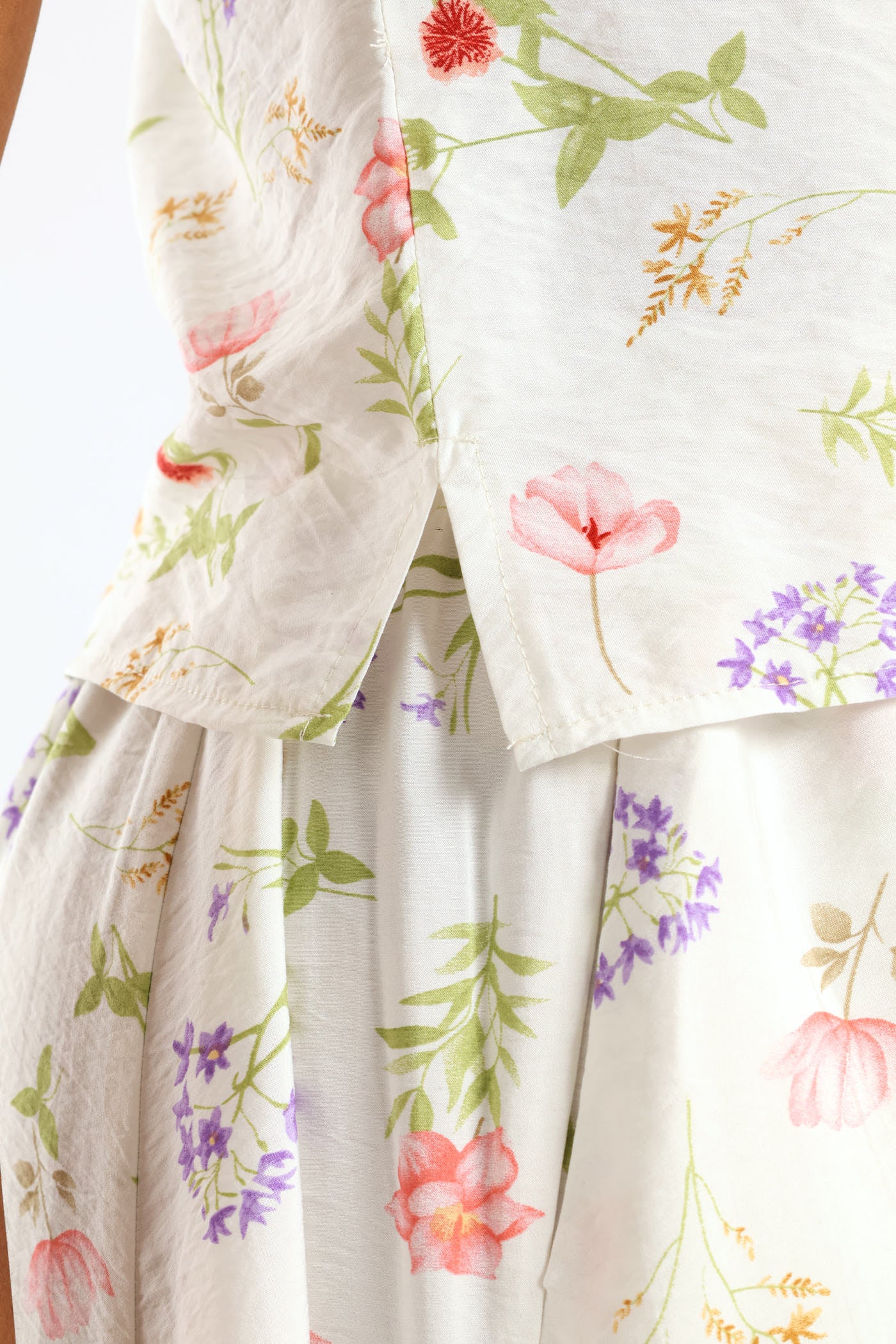 Garden Floral Shell Swing Tank - Cream - Image 4
