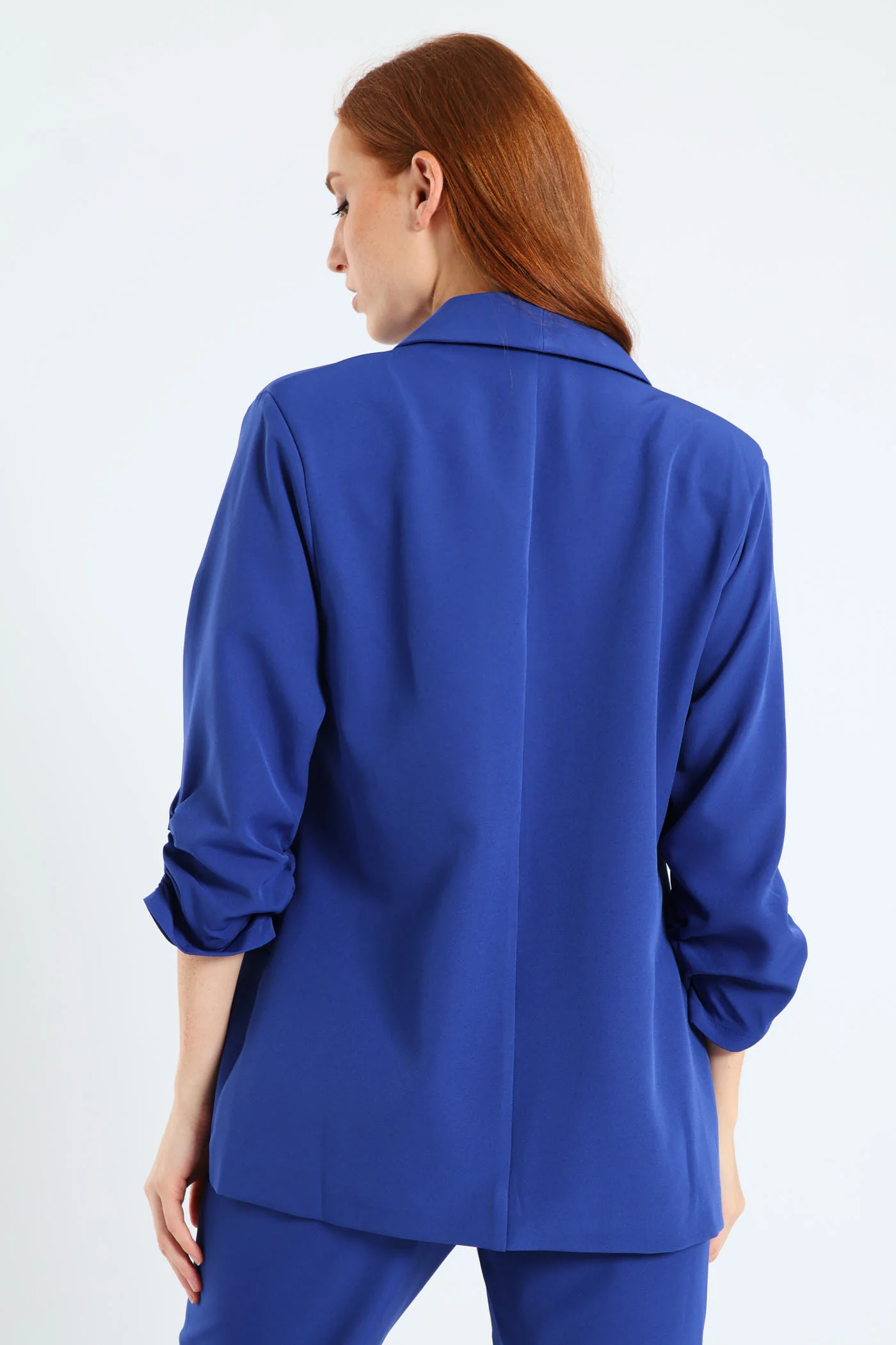 Gauged Sleeve Blazer - Cobalt - Image 4