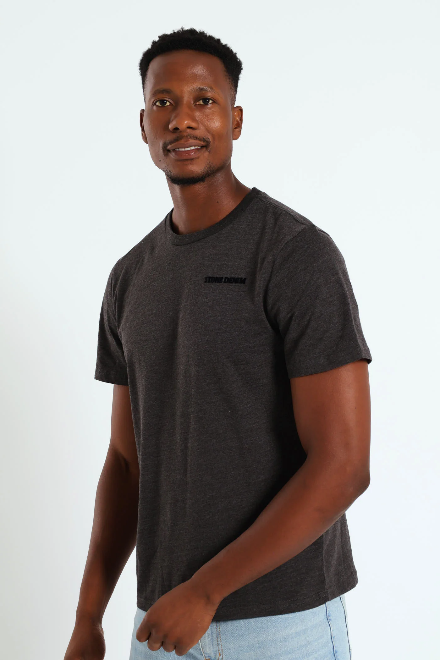 Gear Front & Back Print Tee - Charcoal Melange - Image 3