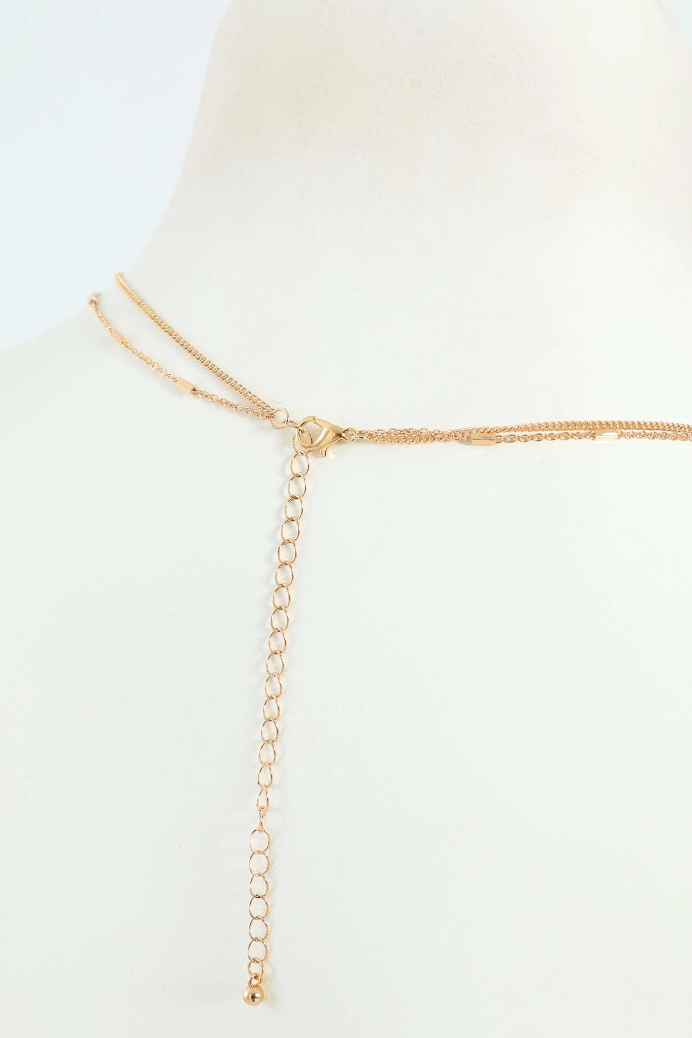 Gem & Disc Layered Necklace - Gold - Image 3