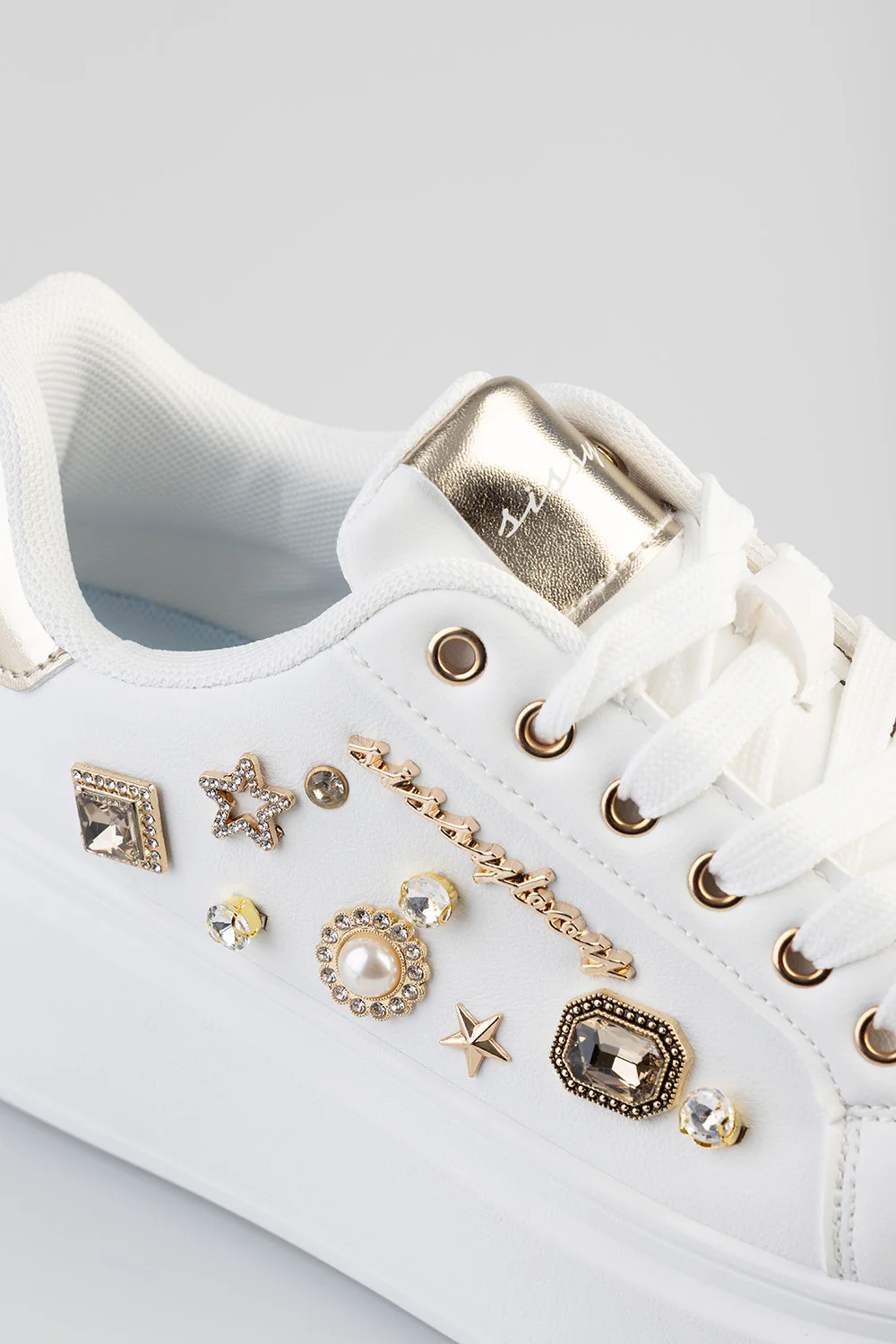 Gemy Bejeweled Chunky Sneaker - White - Image 7