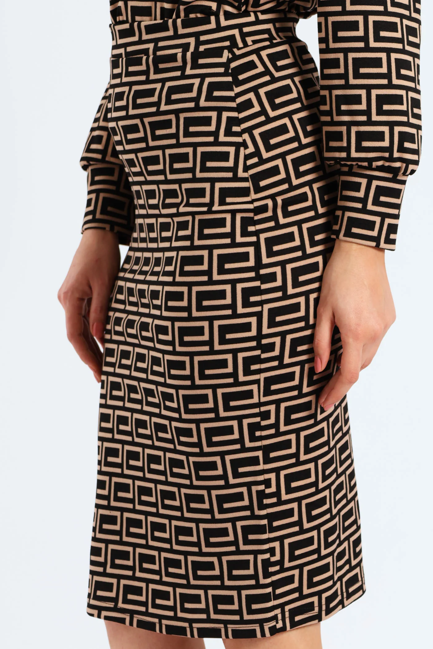 Geo Basic Career Skirt - Black - Image 3