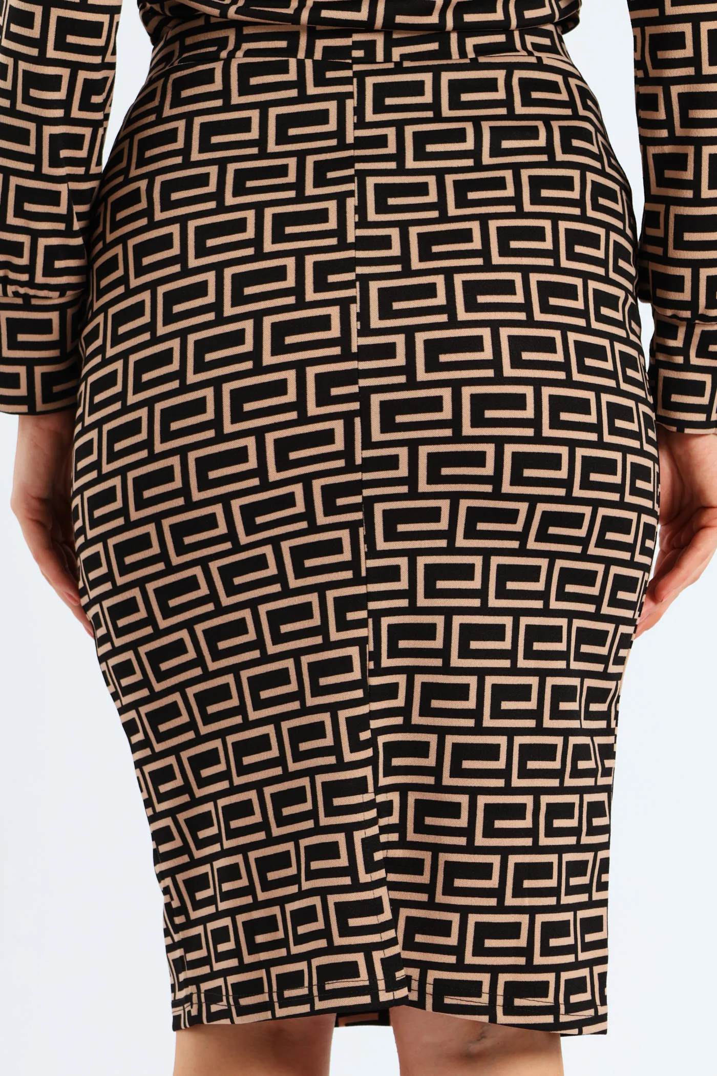Geo Basic Career Skirt - Black - Image 4