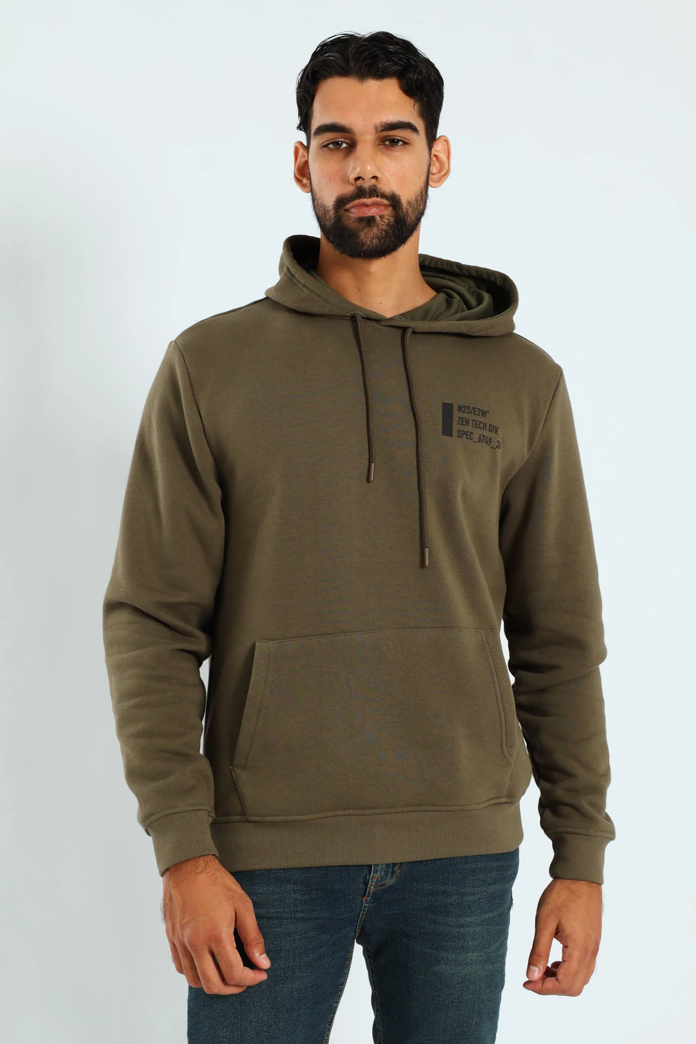 Geo Co-Ord Front & Back Hoodie - Fatigue - Image 2
