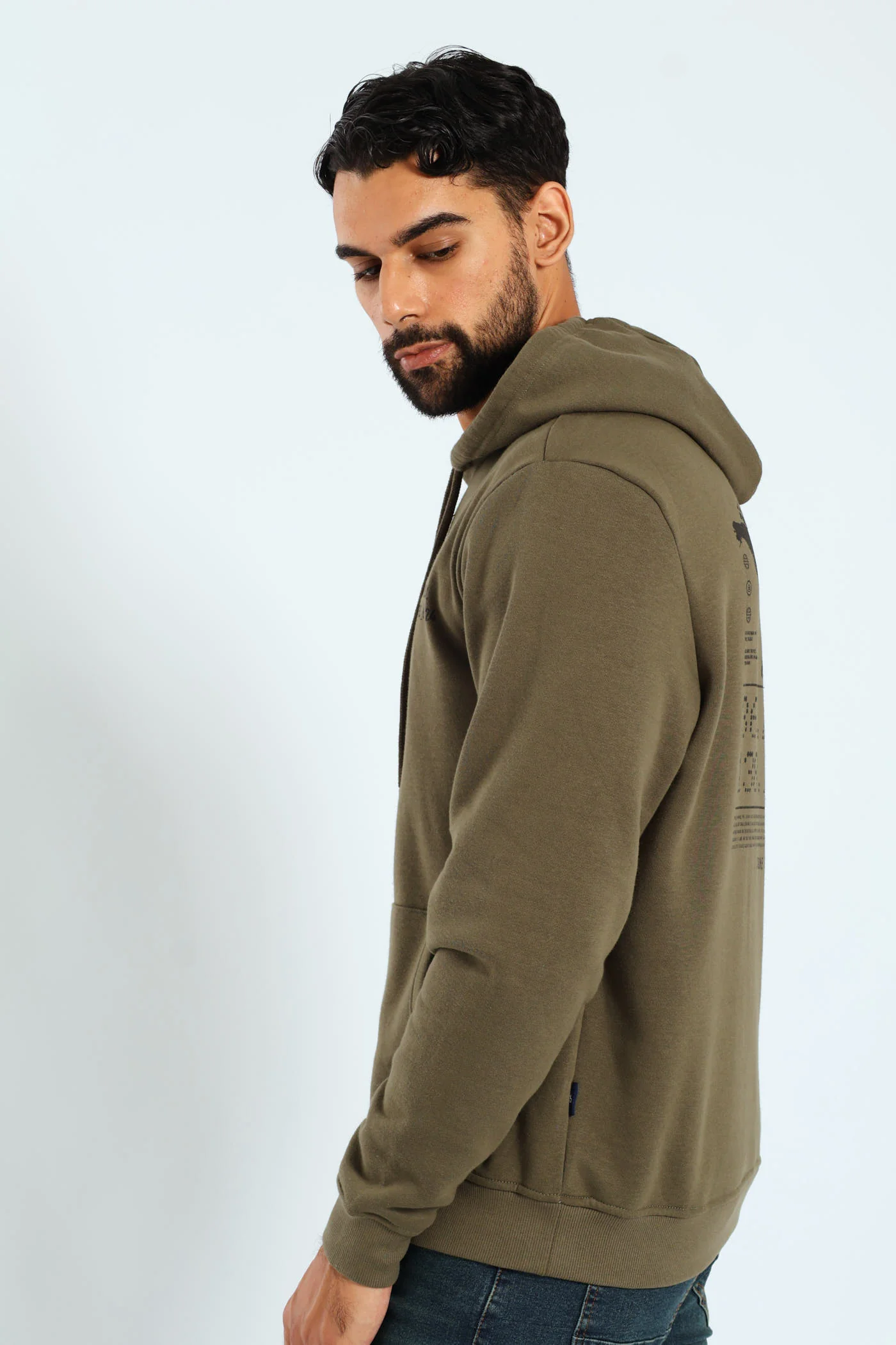 Geo Co-Ord Front & Back Hoodie - Fatigue - Image 3