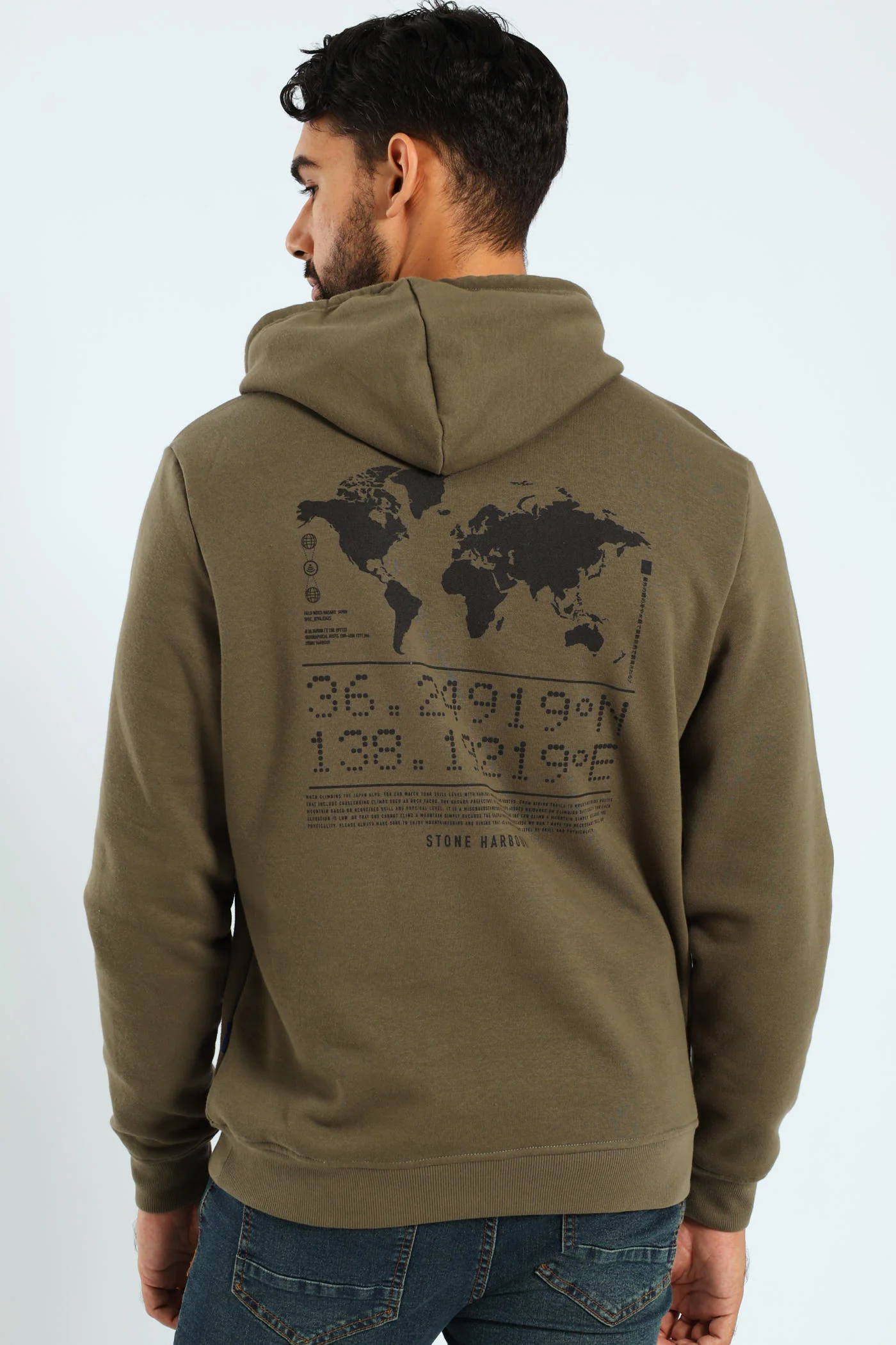 Geo Co-Ord Front & Back Hoodie - Fatigue - Image 4