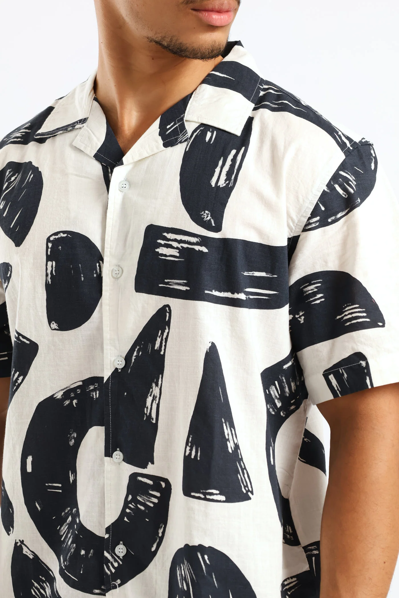 Geo Cotton Shirt - White - Image 2