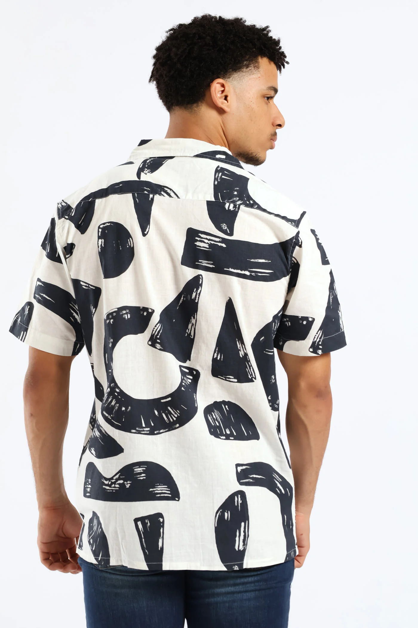 Geo Cotton Shirt - White - Image 3