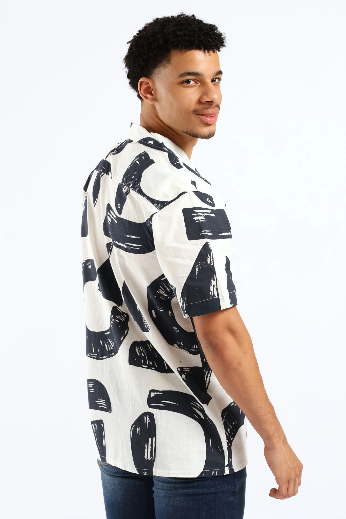 Geo Cotton Shirt - White - Image 4