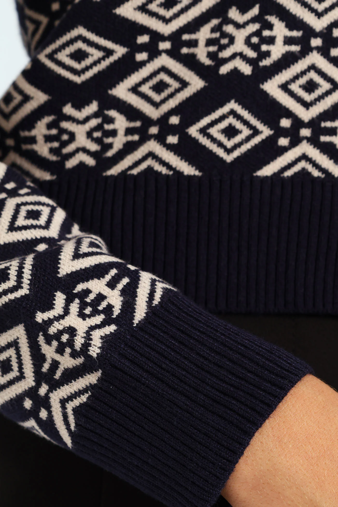 Geo Diamond Styled Cardigan - Navy - Image 5