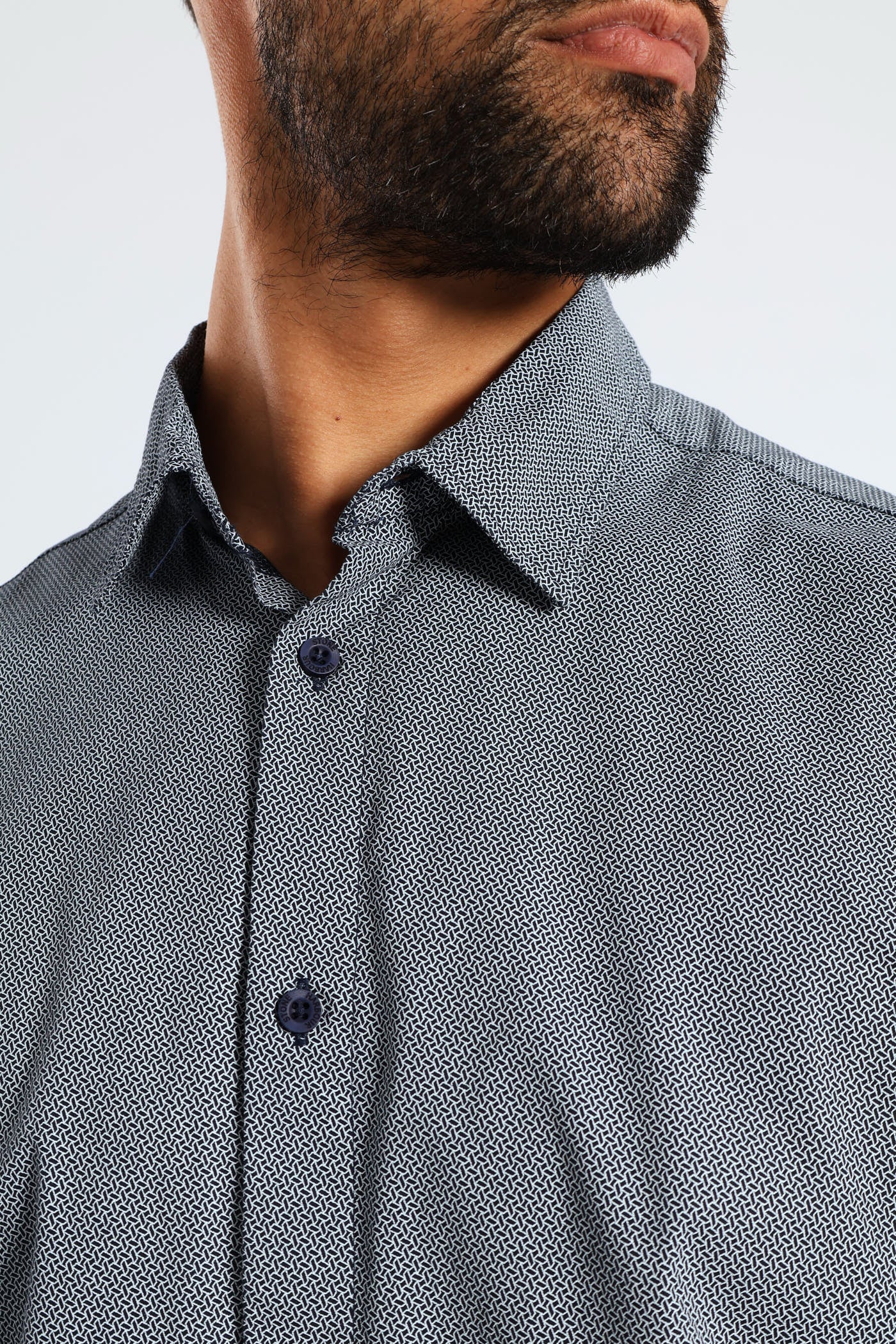 Geo Print Gear Shirt - Navy - Image 2