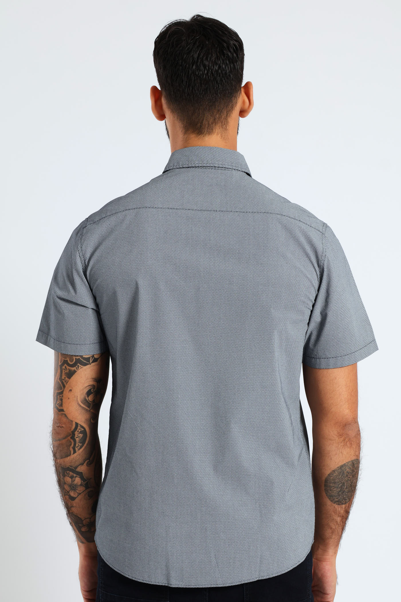 Geo Print Gear Shirt - Navy - Image 5