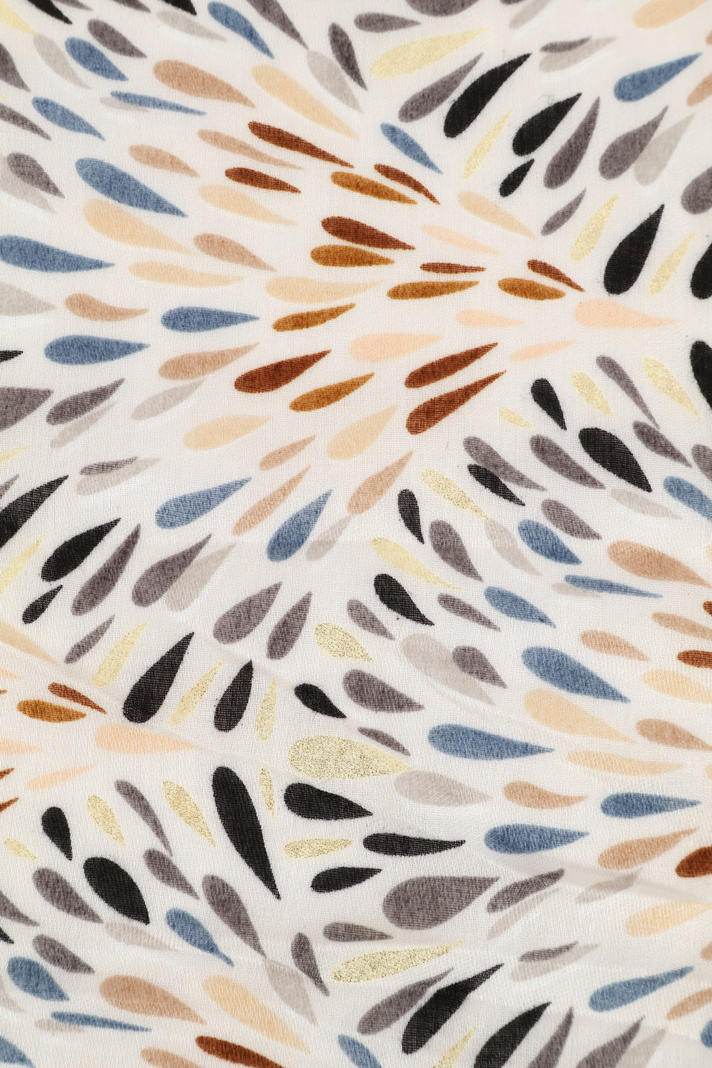 Geo Print Gold Foil Scarf - Navy - Image 2