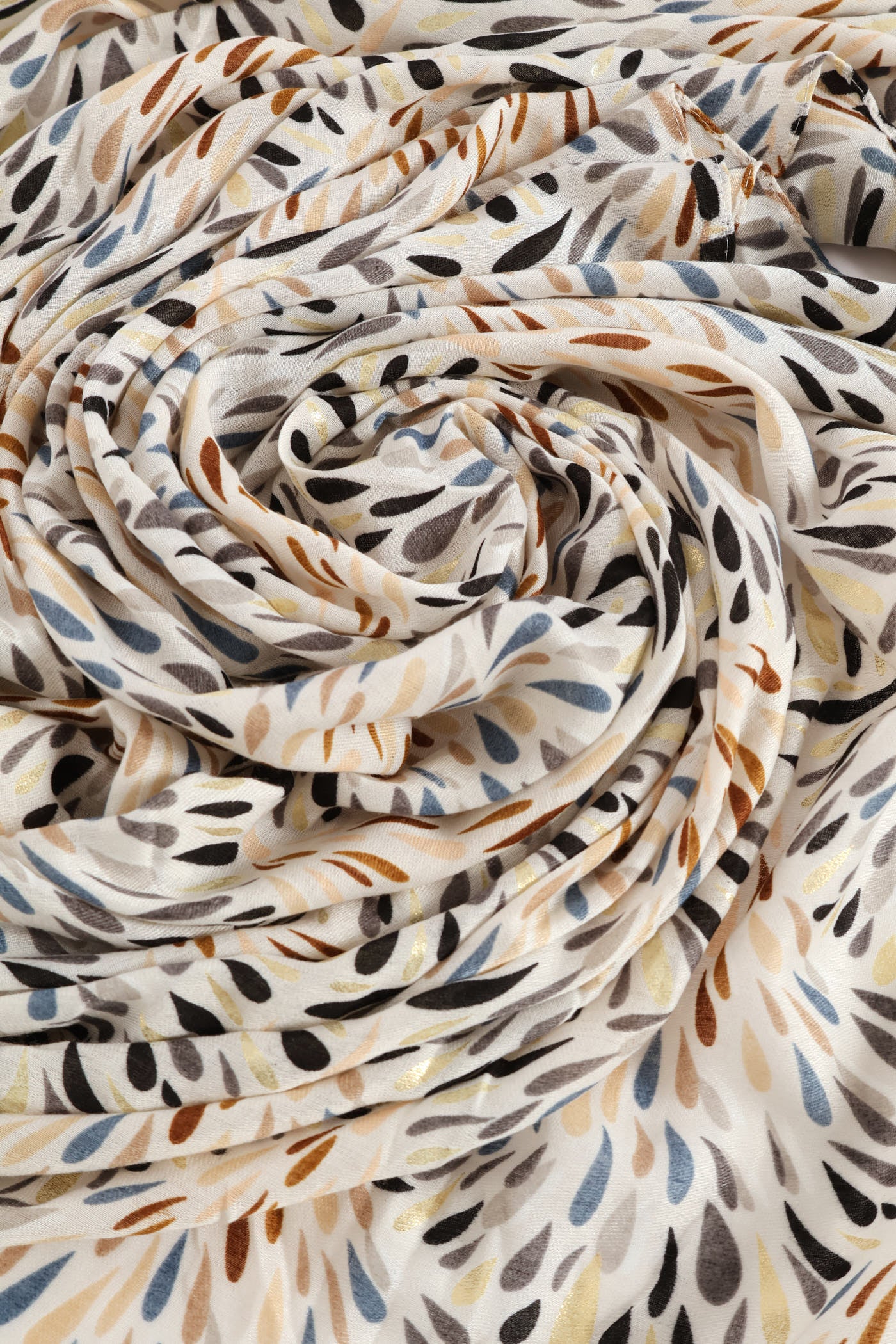 Geo Print Gold Foil Scarf - Navy - Image 3